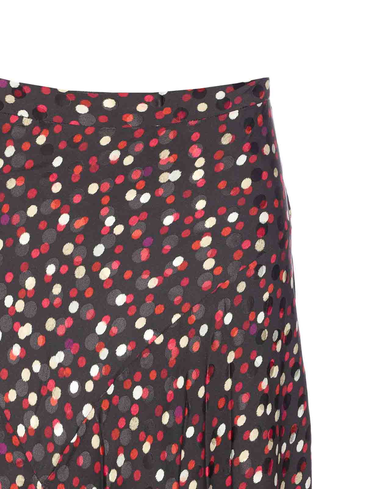 Isabel Marant Womens Black Red Sakura Polka-dot Silk-blend Midi Skirt In Red