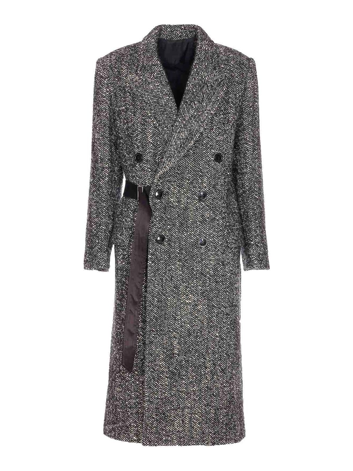 Isabel Marant Black And Ecru Ebayane Coat In Gray