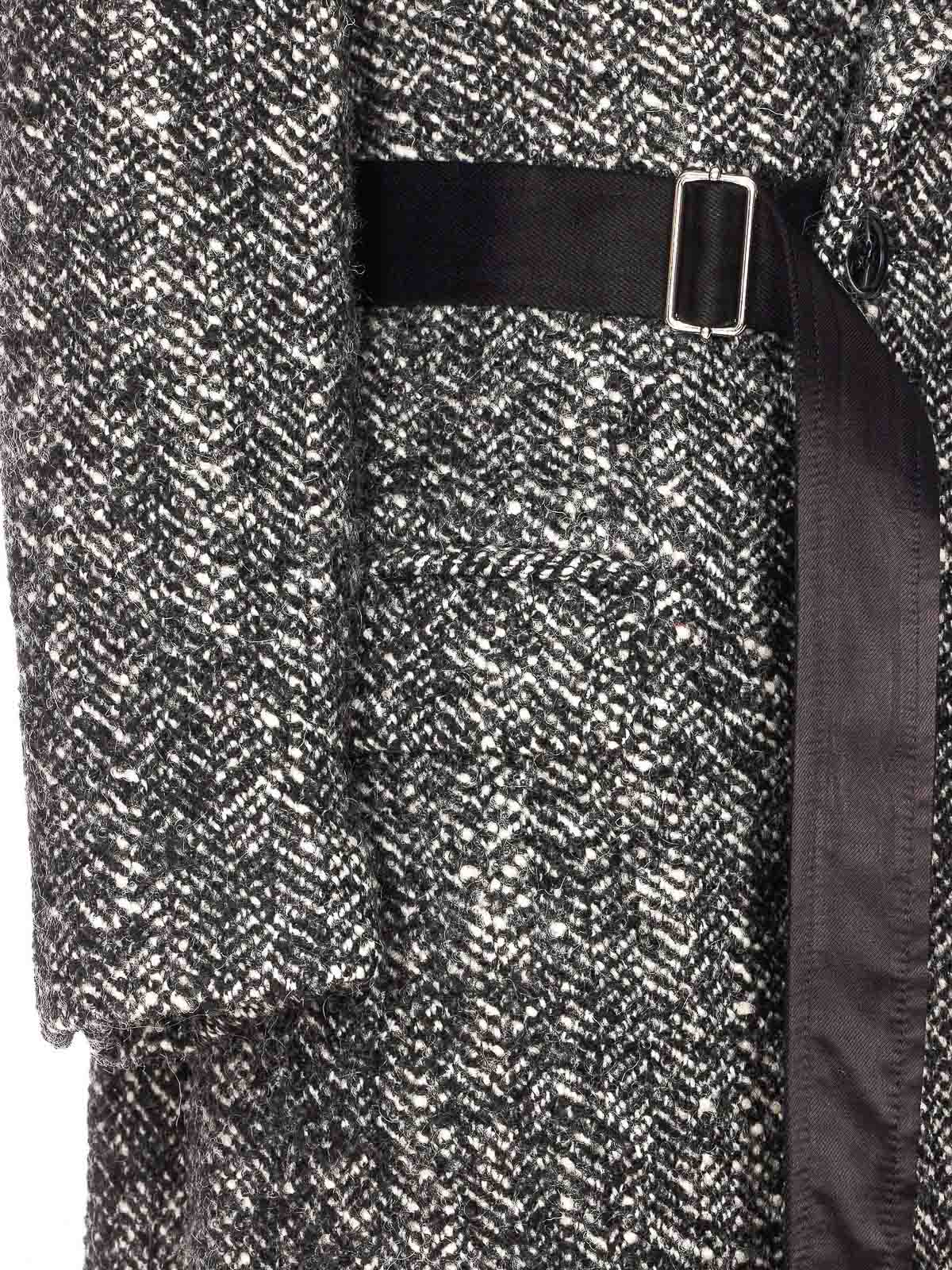 Isabel Marant Black And Ecru Ebayane Coat In Gray