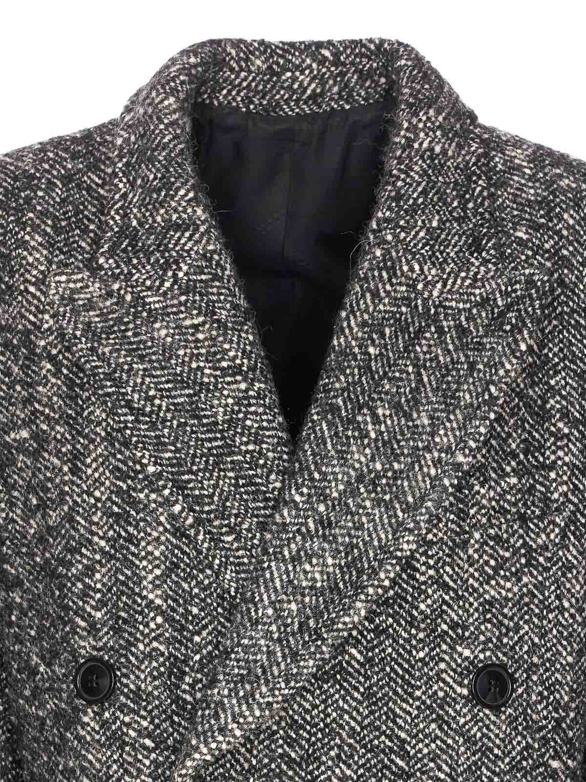 Isabel Marant Black And Ecru Ebayane Coat In Gray