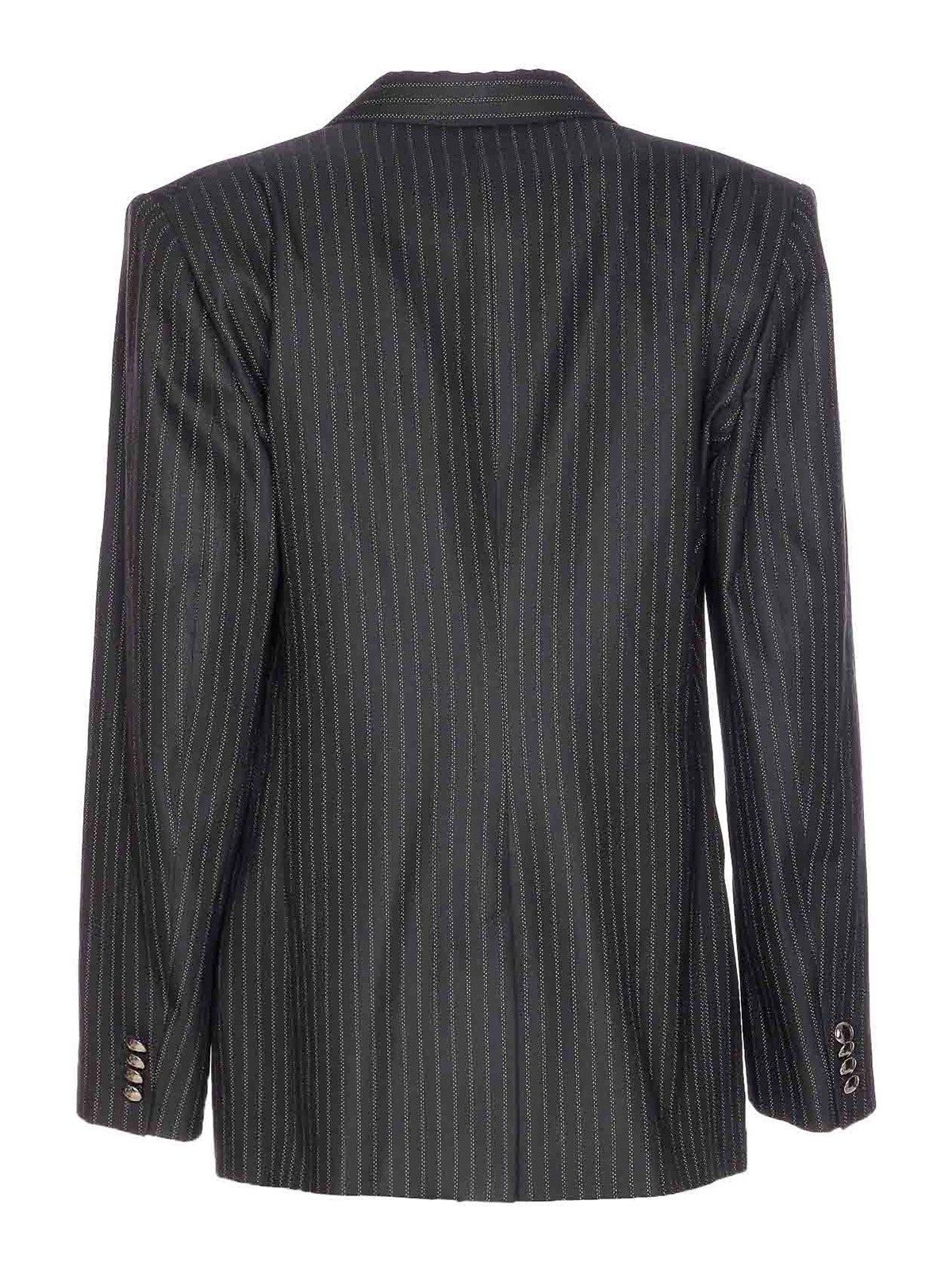 Isabel Marant Blue Nahia Striped Jacket In Gray