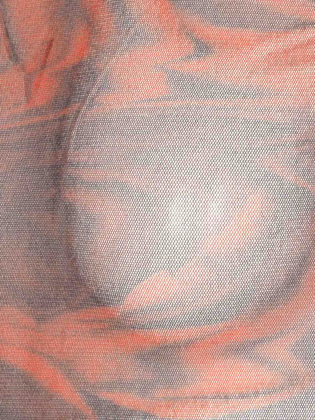 Jean Paul Gaultier Women Blurry Roses Medaillon Print Mesh Boat Neck Top In Orange