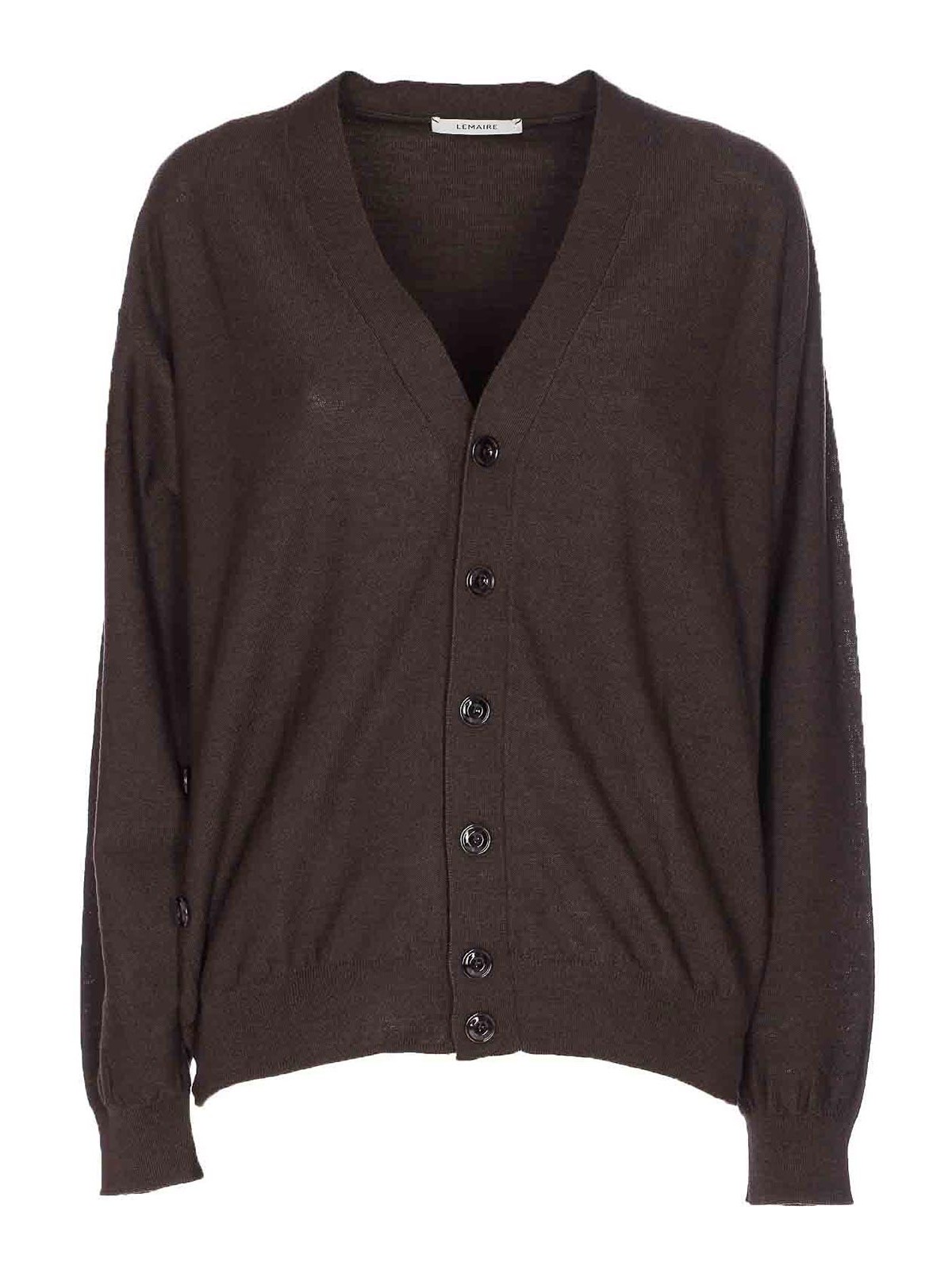 Lemaire Dark Cacao Cardigan Buttons Closure In Brown