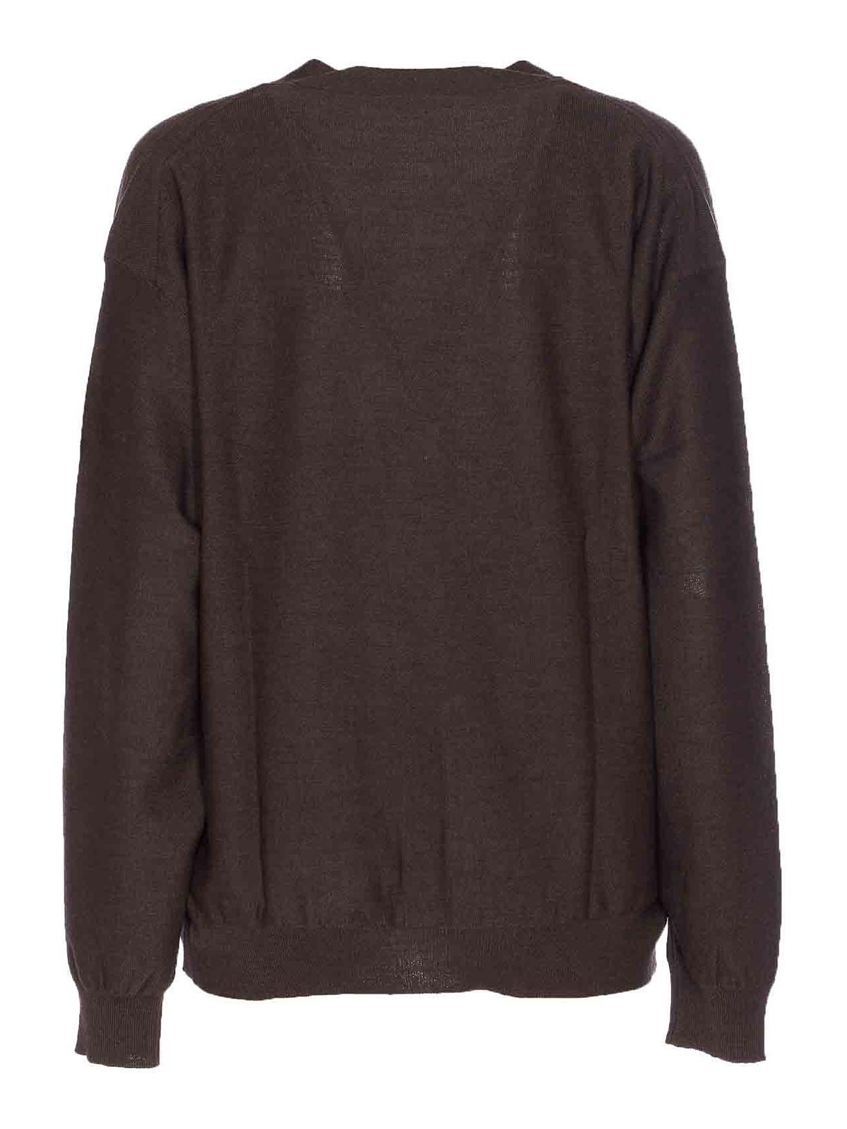 Lemaire Dark Cacao Cardigan Buttons Closure In Brown