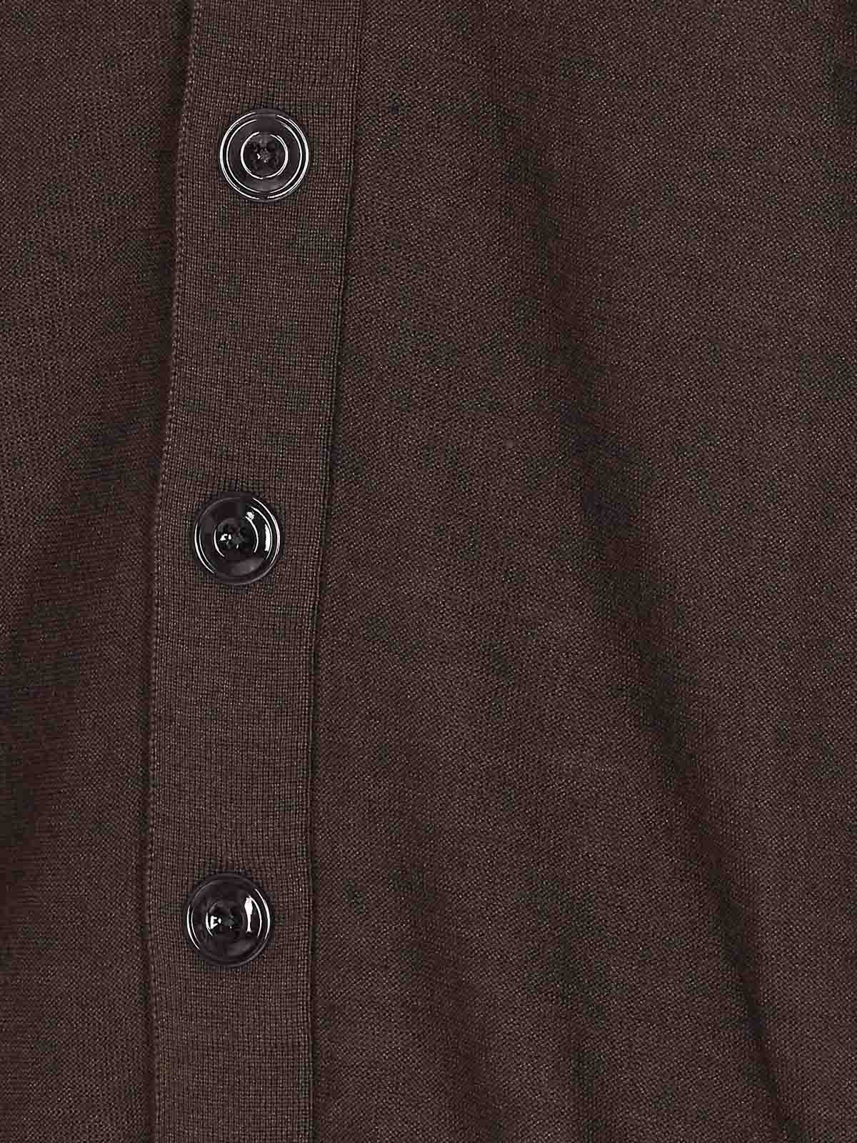 Lemaire Dark Cacao Cardigan Buttons Closure In Brown