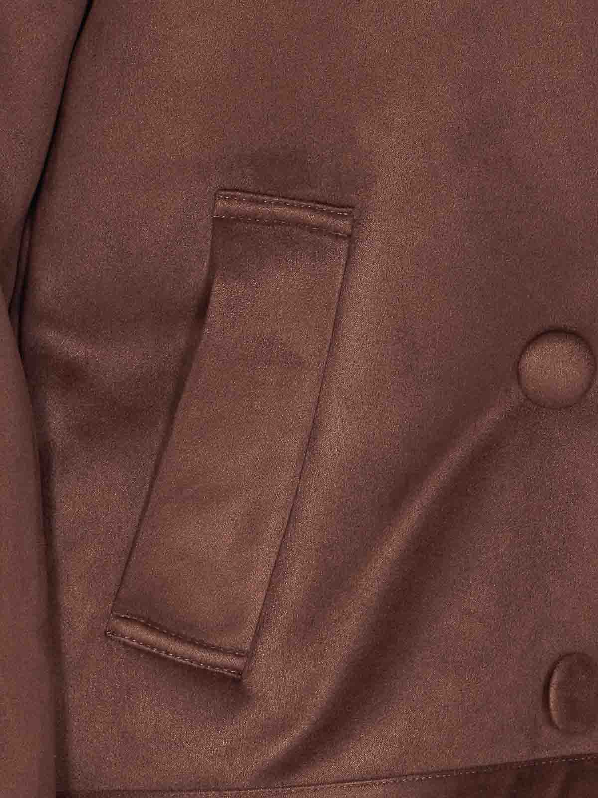 Liu •jo Brown Double Breasted Button Jacket In Brown