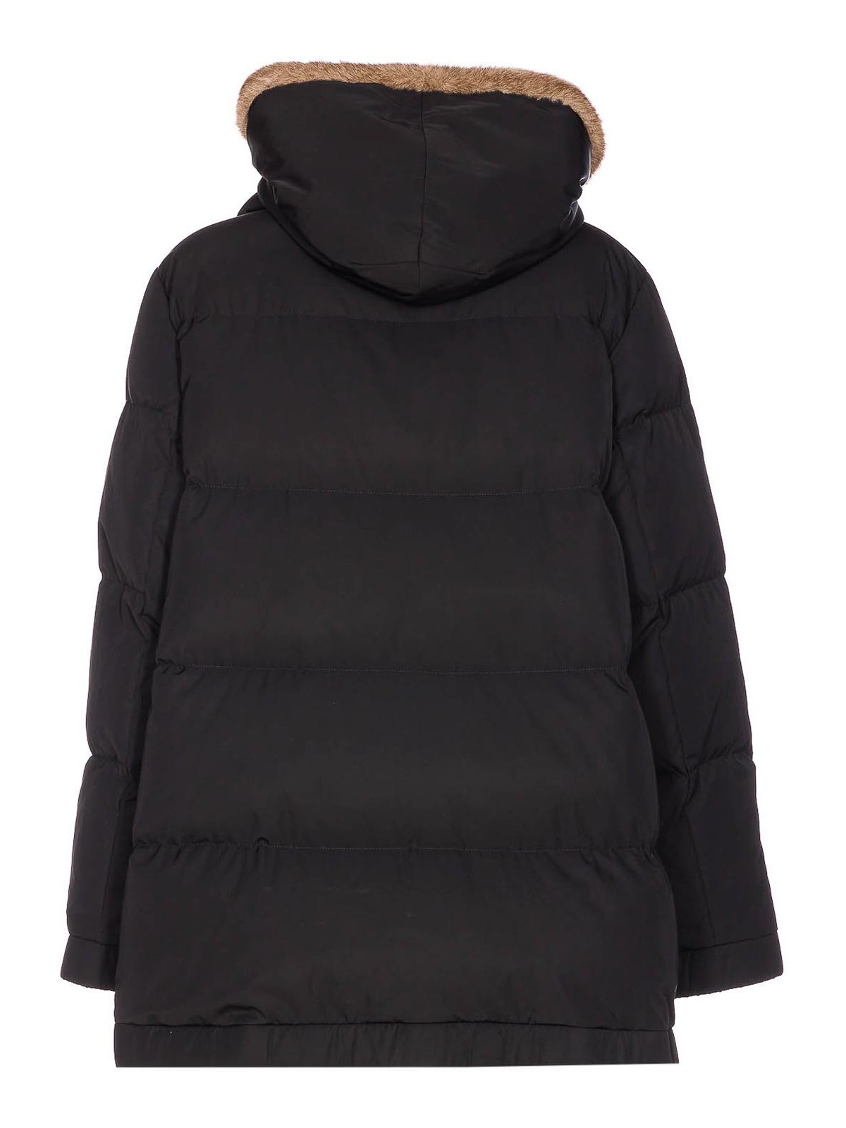 Lou Andrea Black Down Jacket Frontal Zip Closure In Black