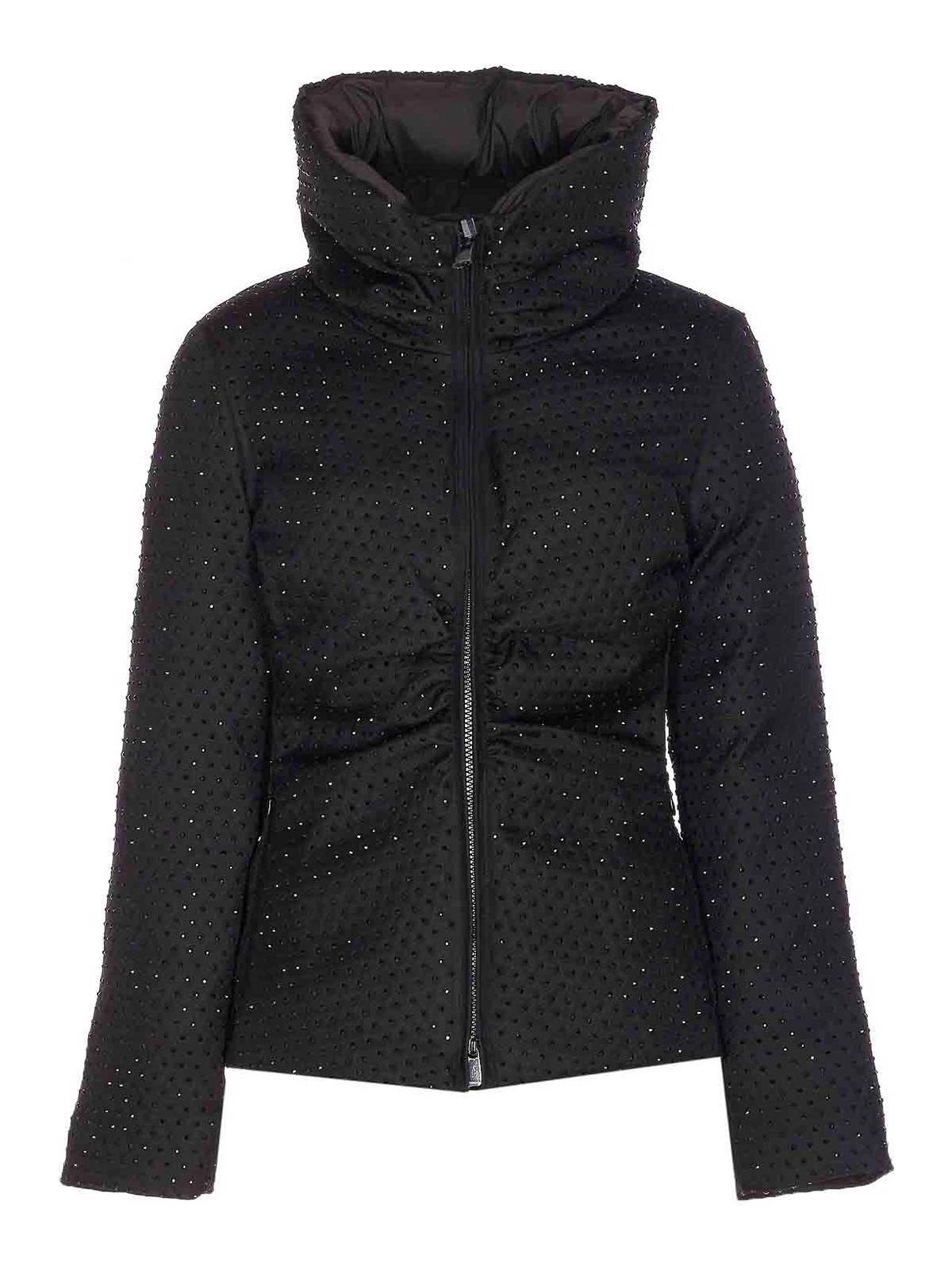 Pinko Black Nita Down Jacket Frontal Zip Closure