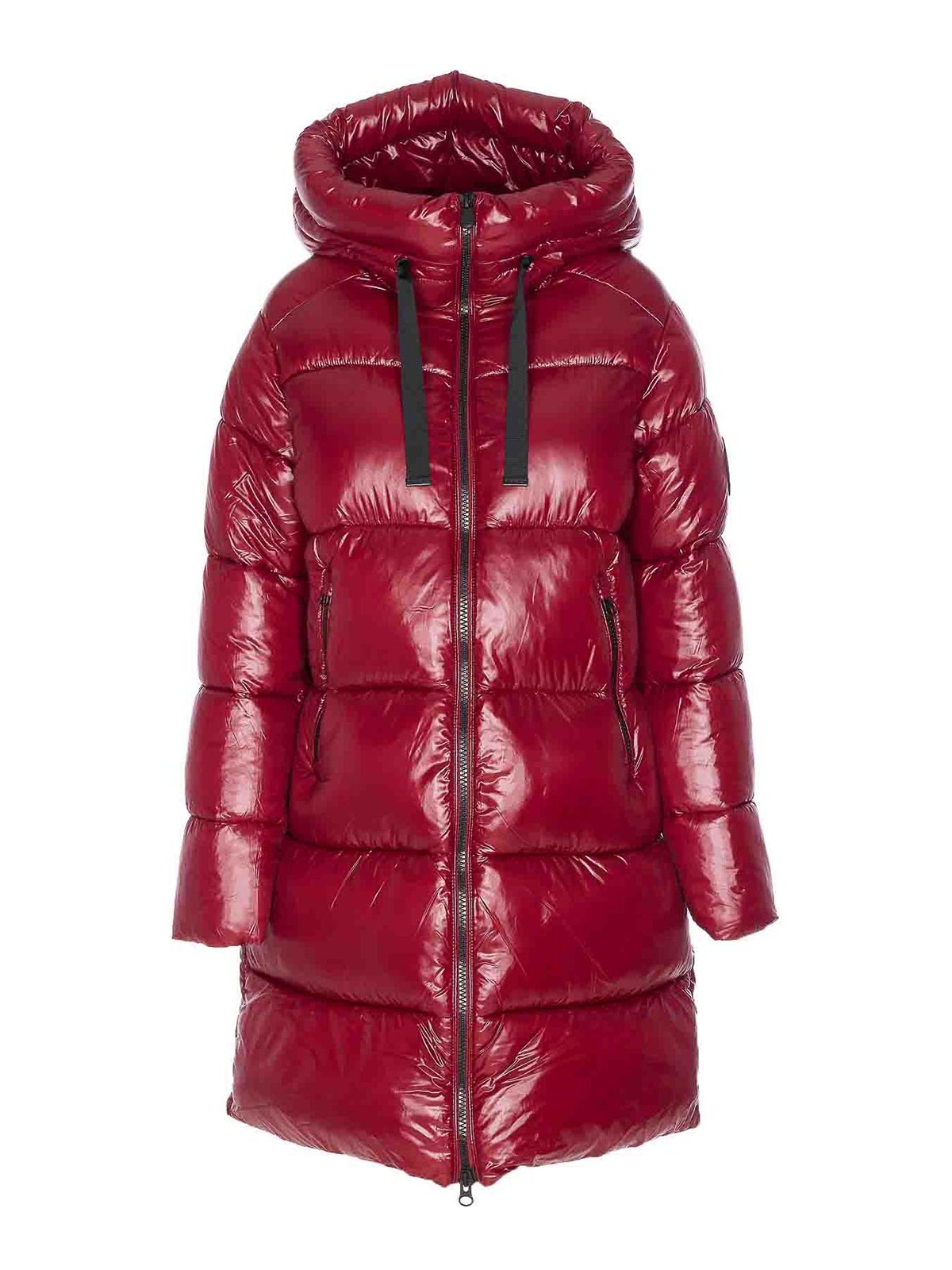 Save The Duck Red Down Jacket Frontal Zip Closure In Purple