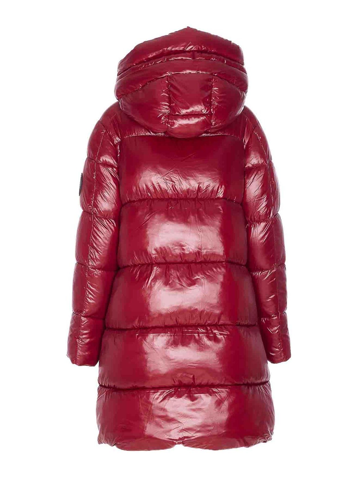 Save The Duck Red Down Jacket Frontal Zip Closure In Purple