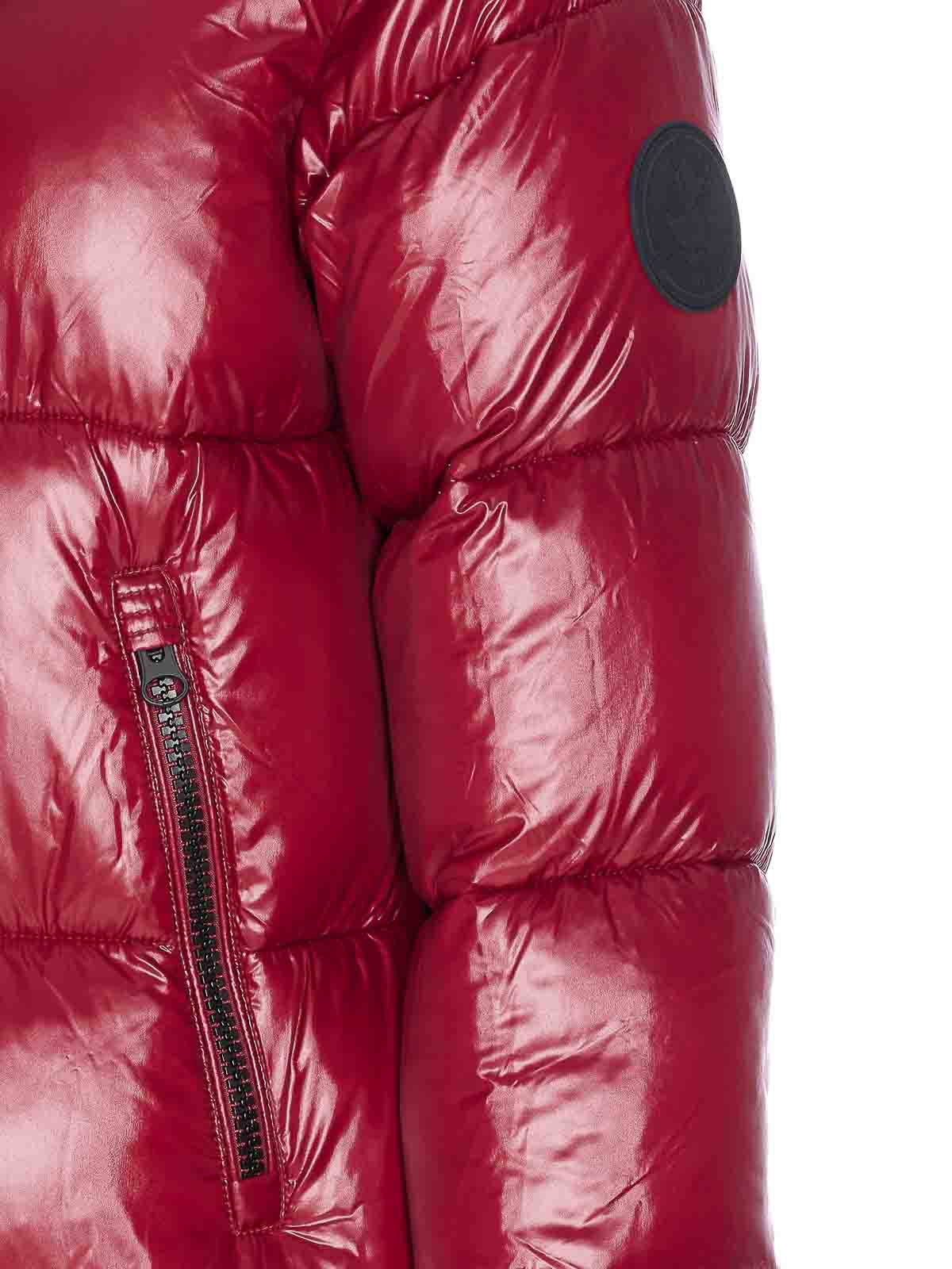 Save The Duck Red Down Jacket Frontal Zip Closure In Purple