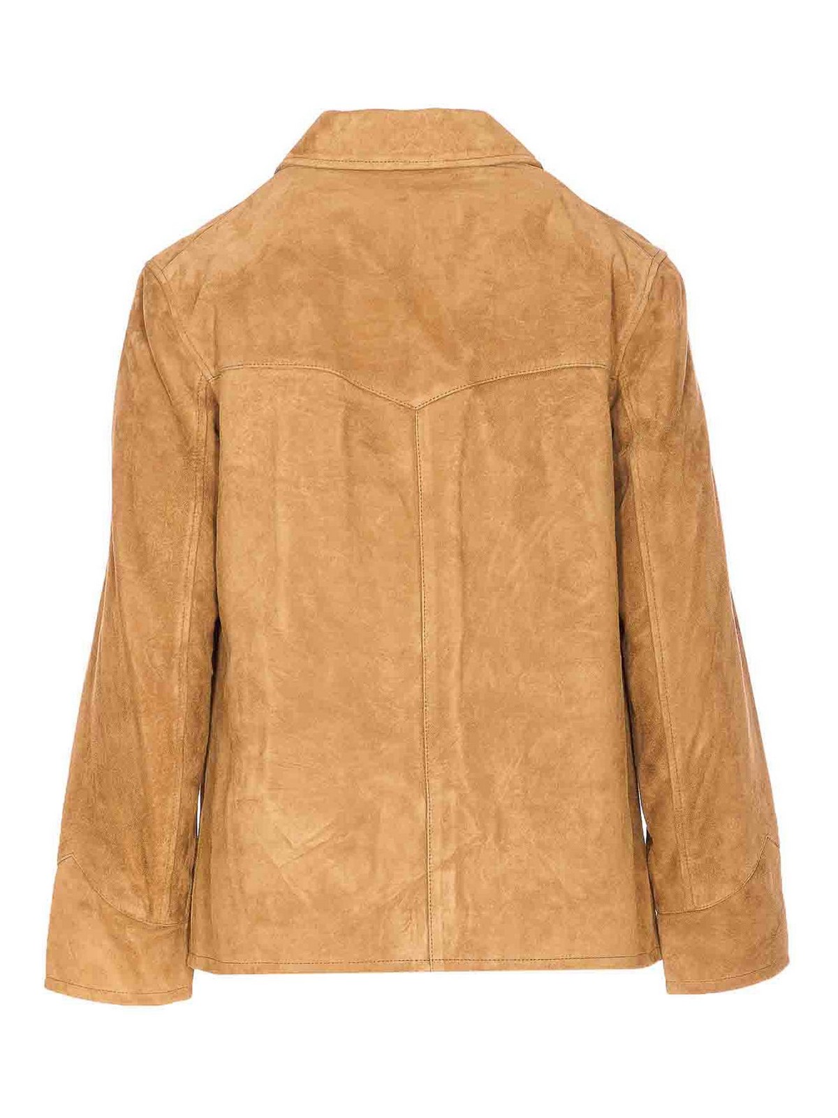 Tory Burch Beige Suede Jacket Fronta Buttons Closure In Multi