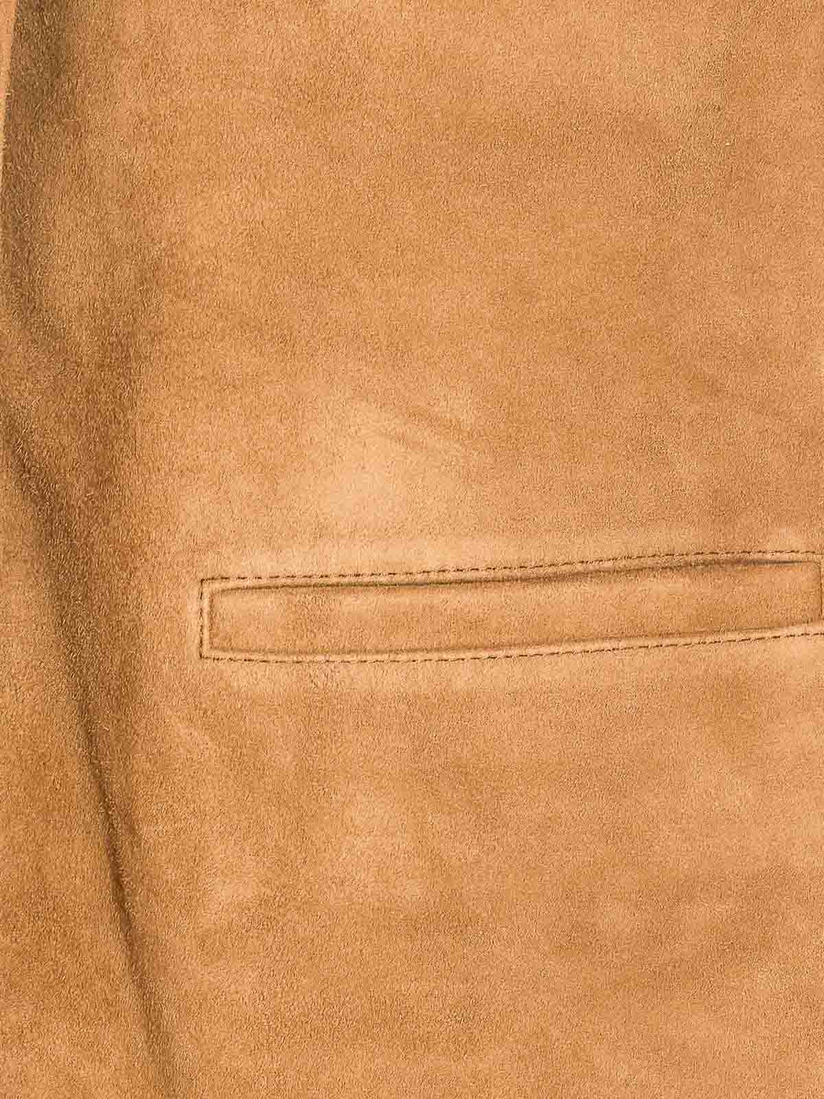 Tory Burch Beige Suede Jacket Fronta Buttons Closure In Multi