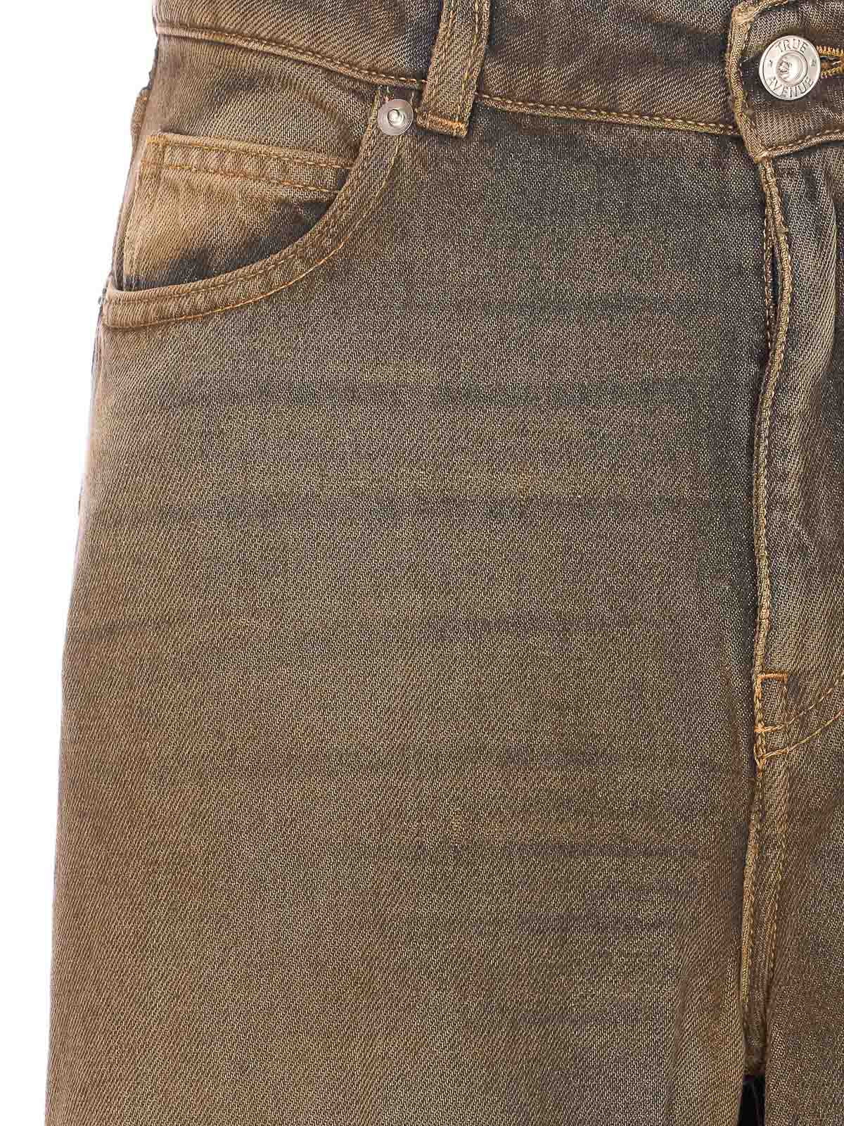 True Avenue Brown Clara Jeans Zip And Button Closure In Green