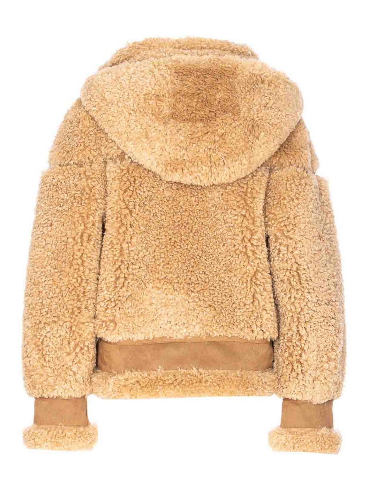 Vegancode Beige Jacket Removable Hood In Brown