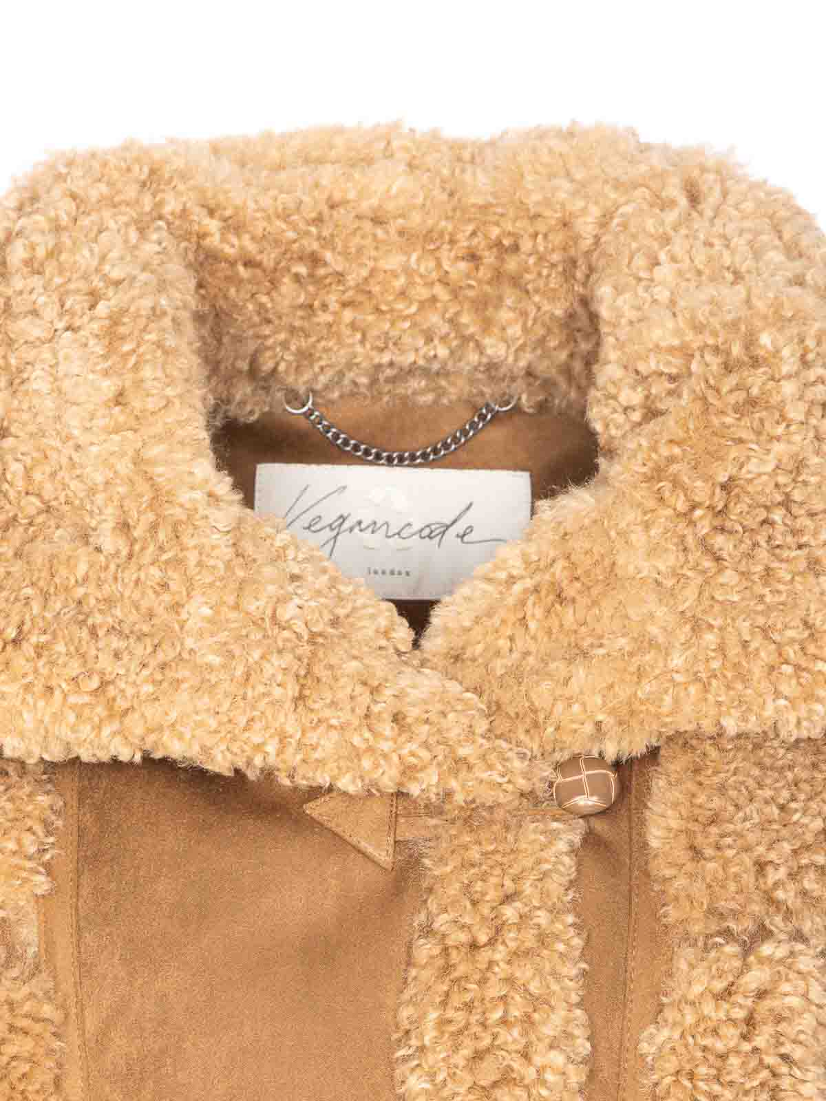 Vegancode Beige Jacket Removable Hood In Brown