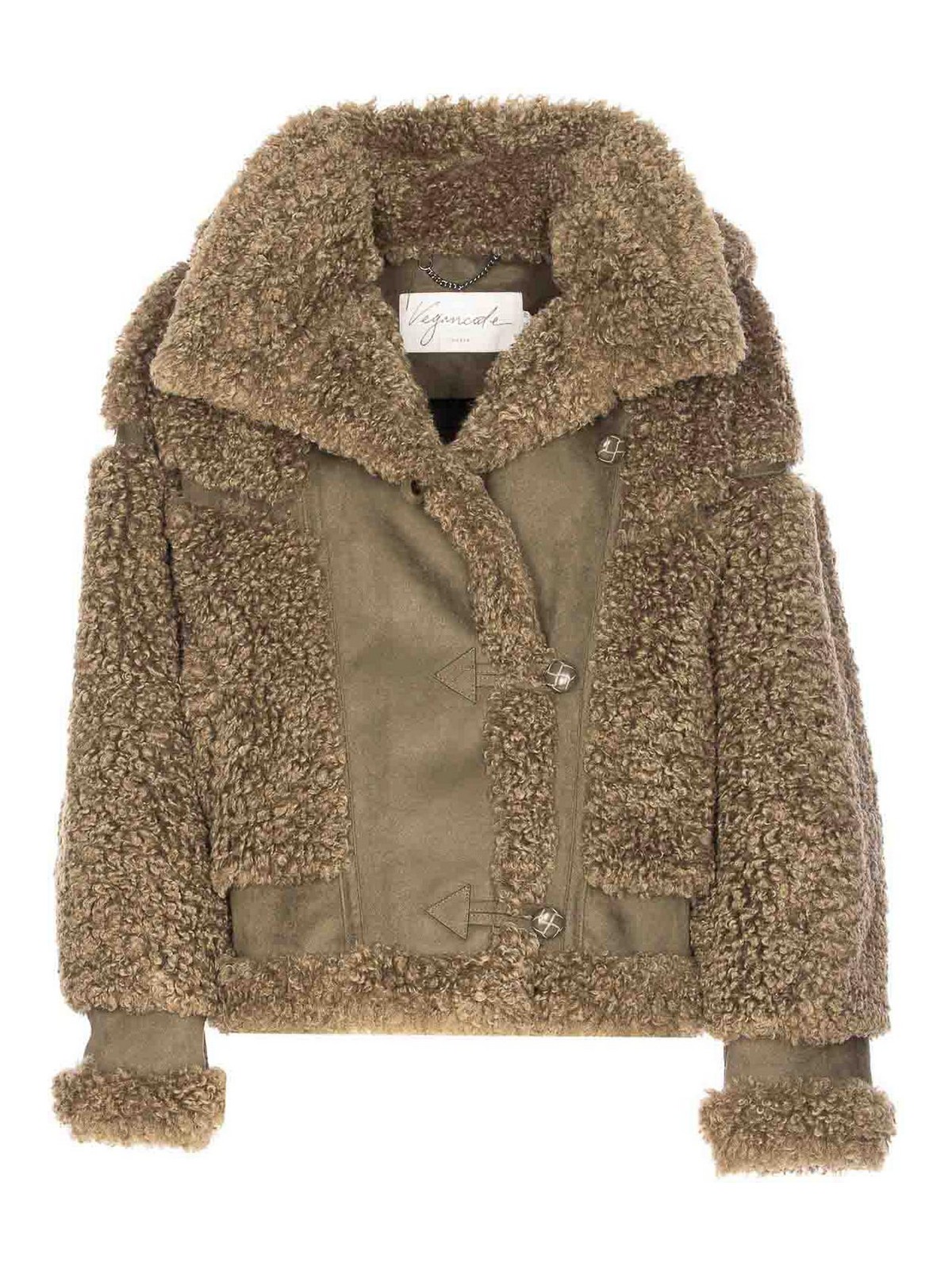 Vegancode Green Jacket Removable Hood In Brown