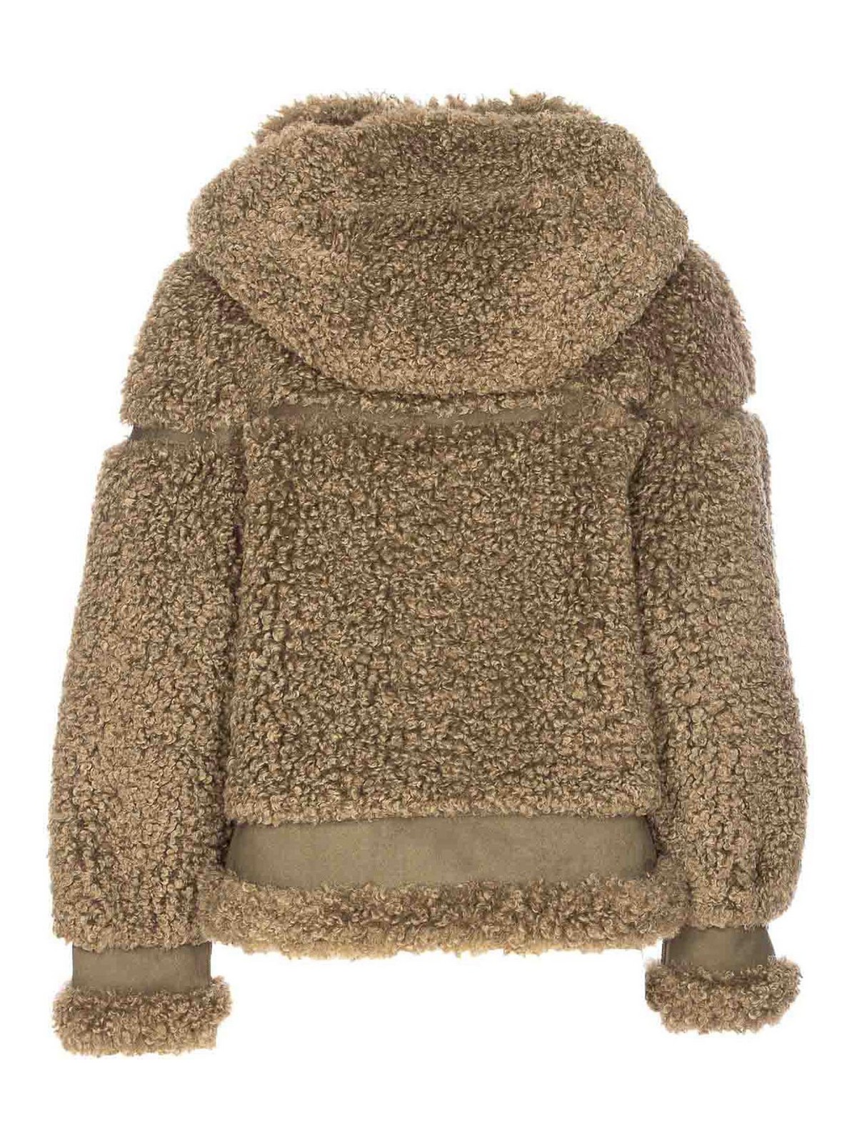 Vegancode Green Jacket Removable Hood In Brown