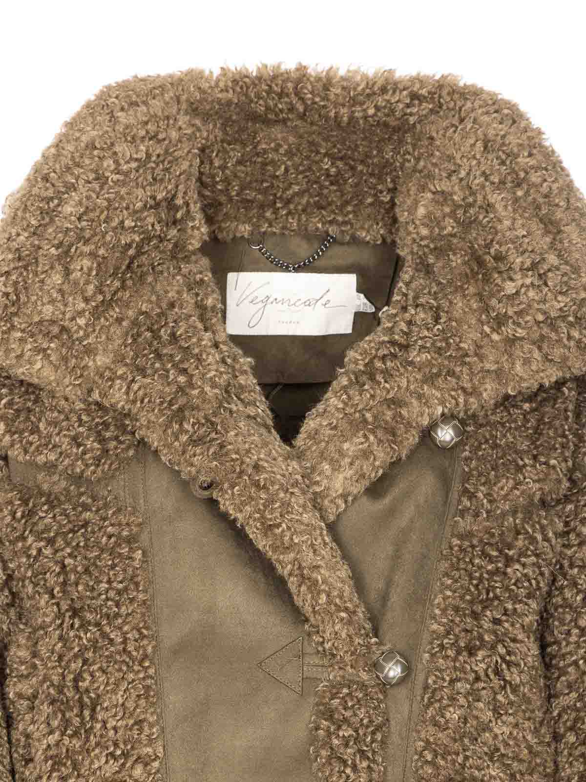 Vegancode Green Jacket Removable Hood In Brown