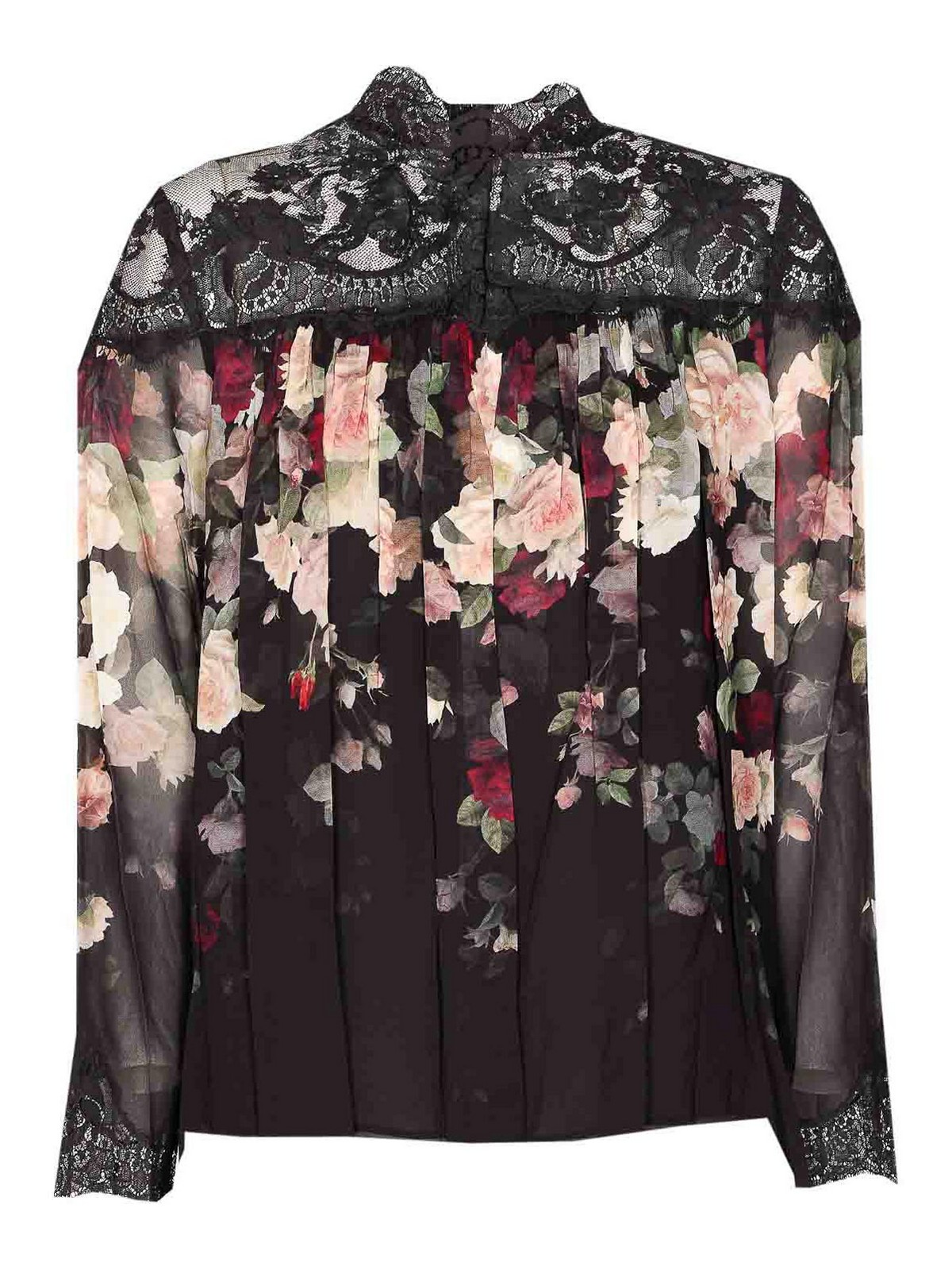 Zimmermann Hypnotic Lace Yoke Blouse In Black