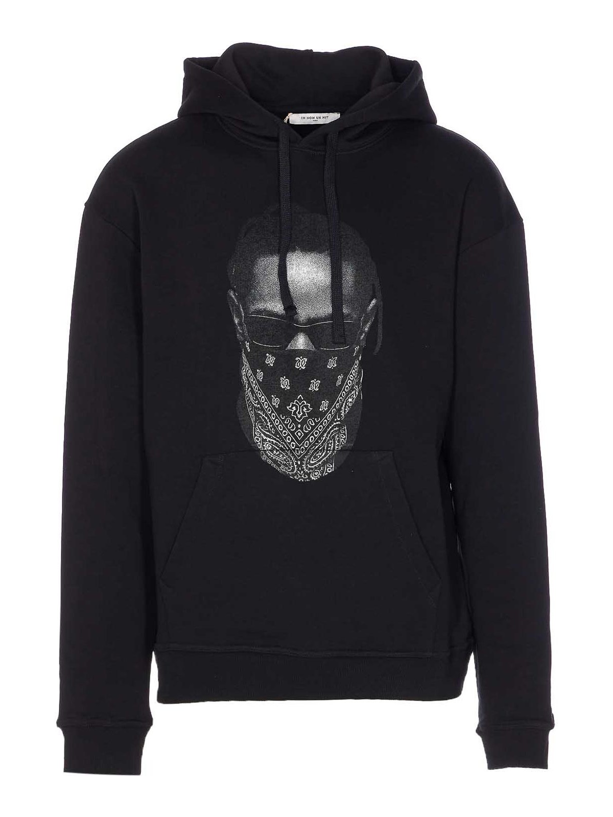 Ih Nom Uh Nit Graphic Hooded Sweater Kangaroo Pocket In Black