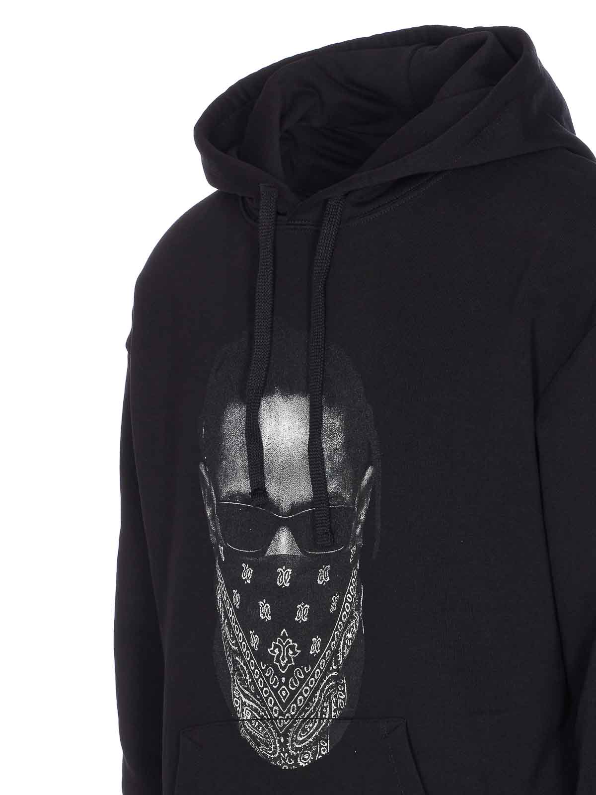 Ih Nom Uh Nit Graphic Hooded Sweater Kangaroo Pocket In Black