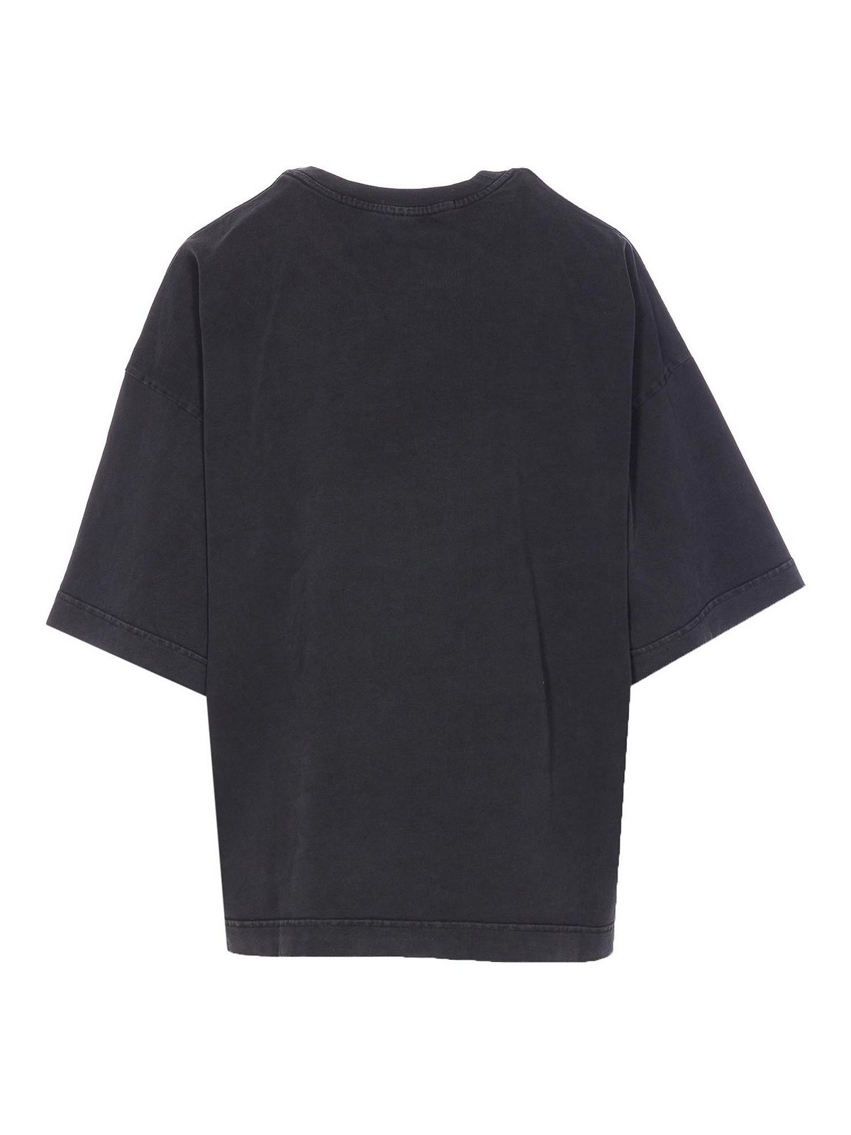 Alexander Wang Omens Washed Black Shrunken Round-neck Cotton-jersey T-shirt In Black