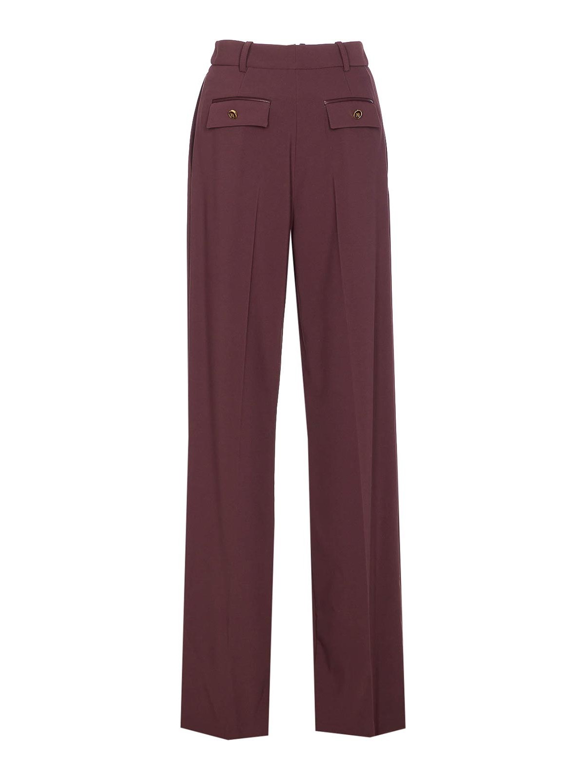 Elisabetta Franchi Trousers With Front Pleats And Belt Loops In Red
