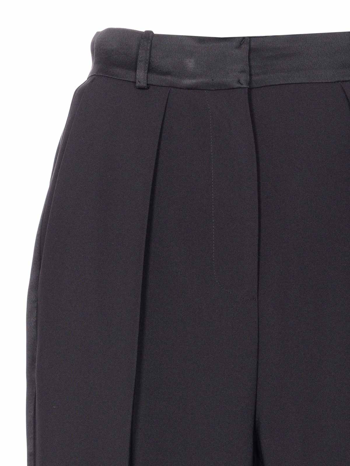 Elisabetta Franchi High-waisted Black Crepe Pants With Flap Pockets In Black