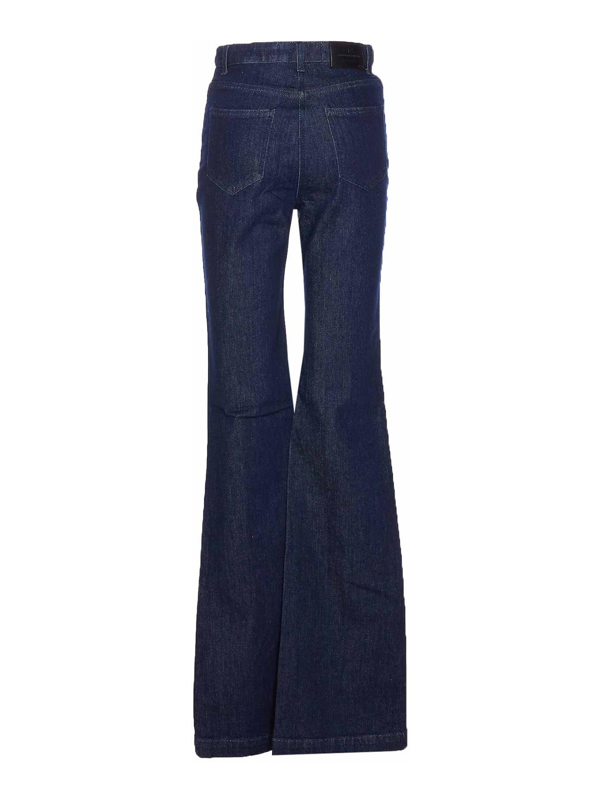 Elisabetta Franchi High Waist Flared Denim Jeans Trousers In Blue