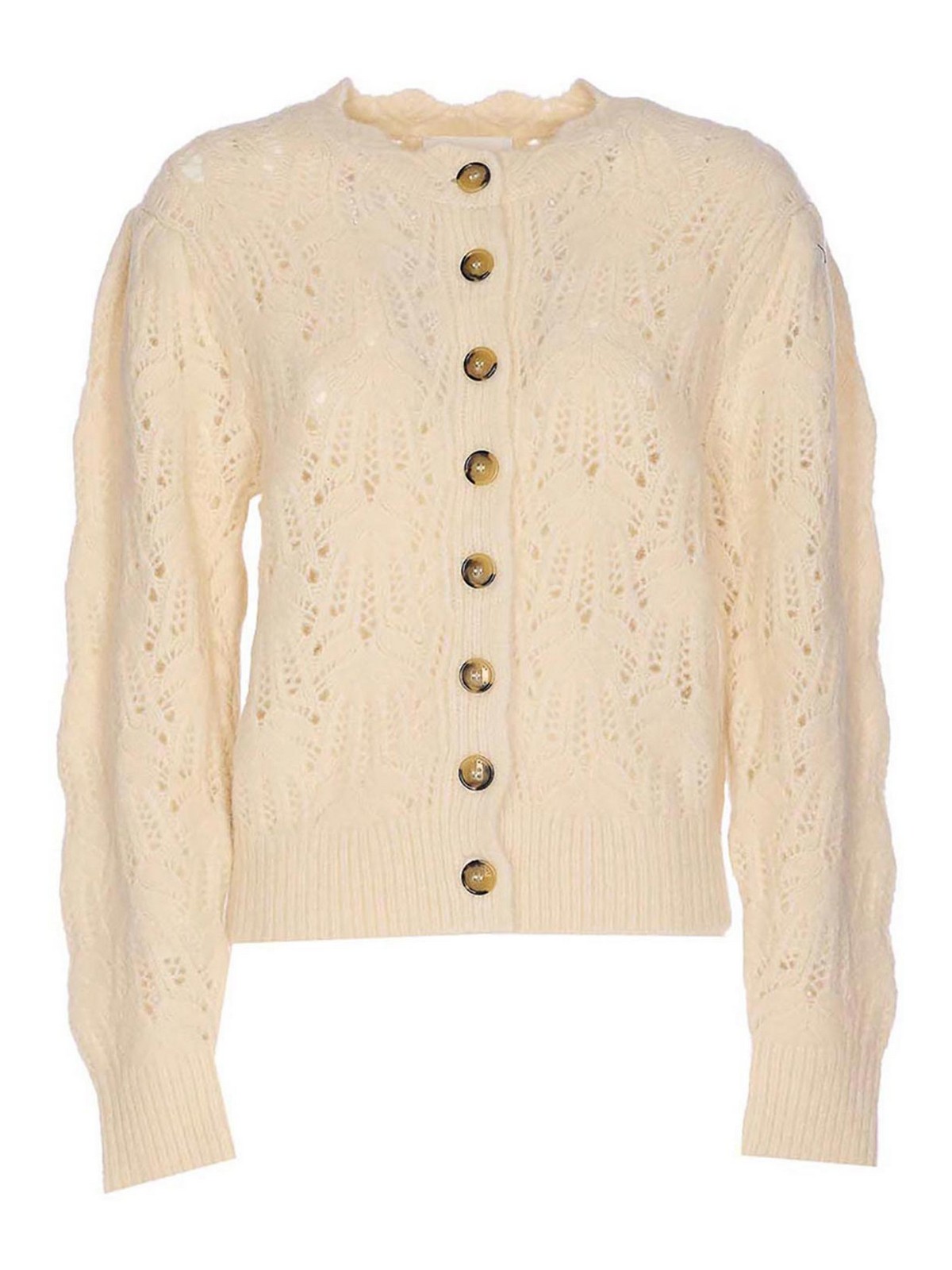 Isabel Marant Étoile Etoile White Knitted Cardigan Buttons Closure In Neutral