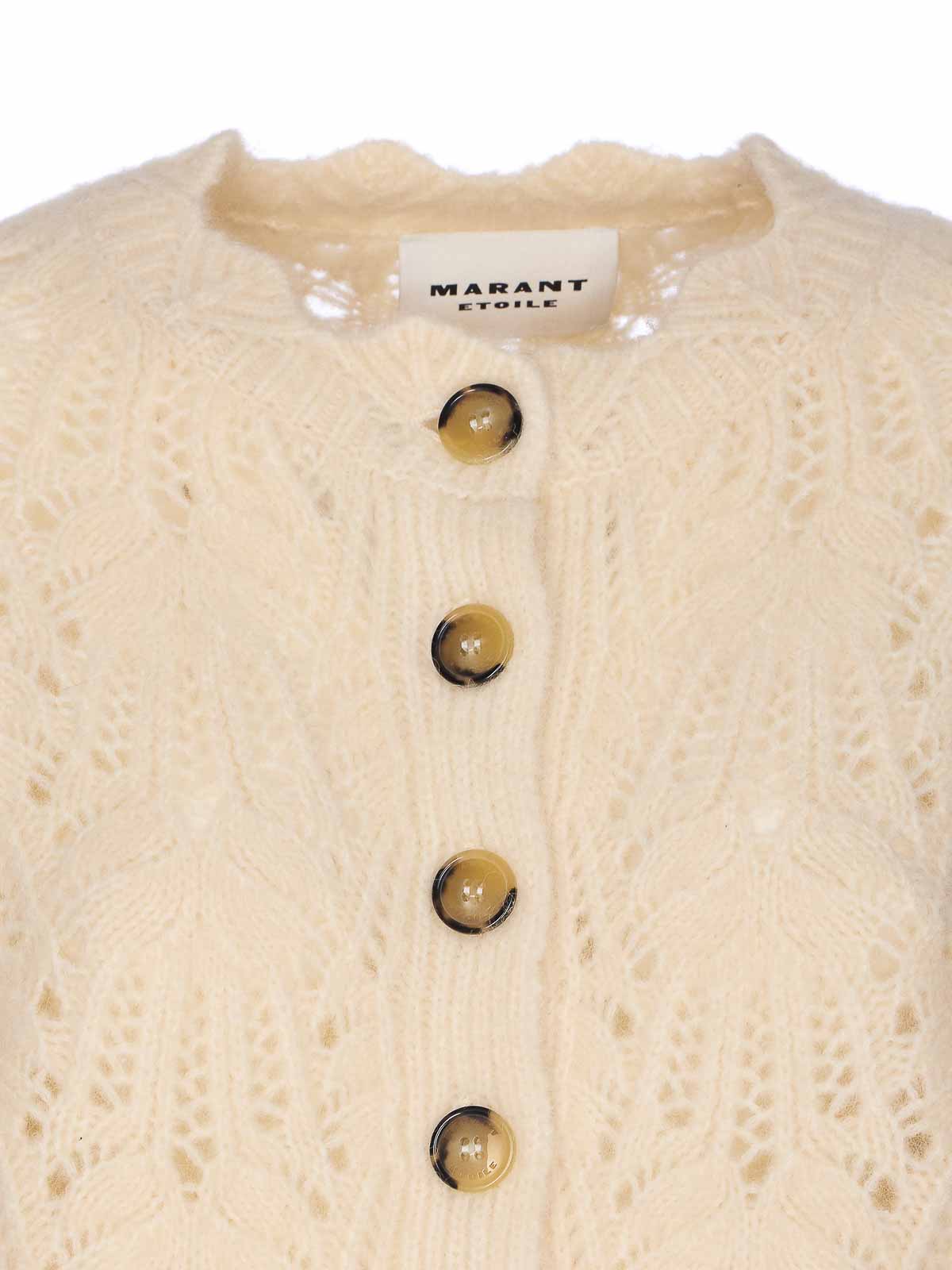Isabel Marant Étoile Etoile White Knitted Cardigan Buttons Closure In Neutral