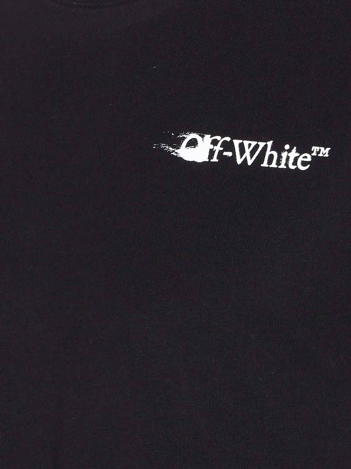 Off-white Arrow Print Crewneck Short Sleeve T-shirt In Black