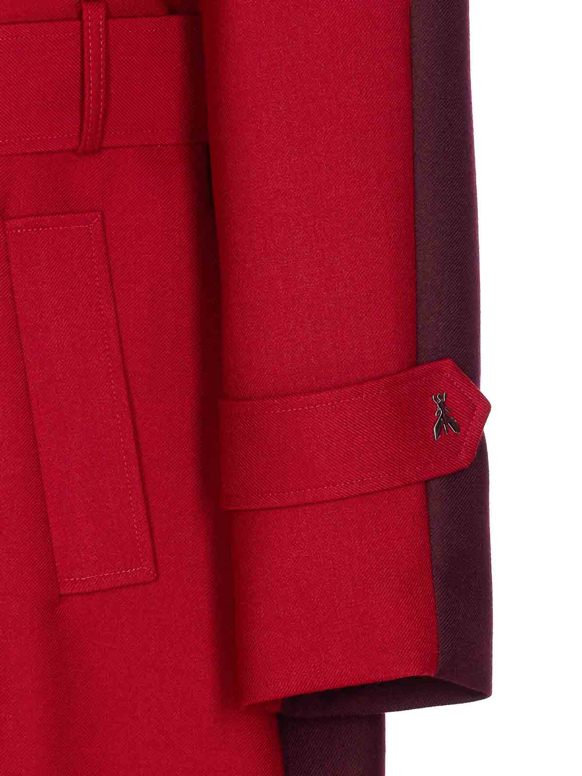 Patrizia Pepe Double-breasted Wool Trench Coat In Red