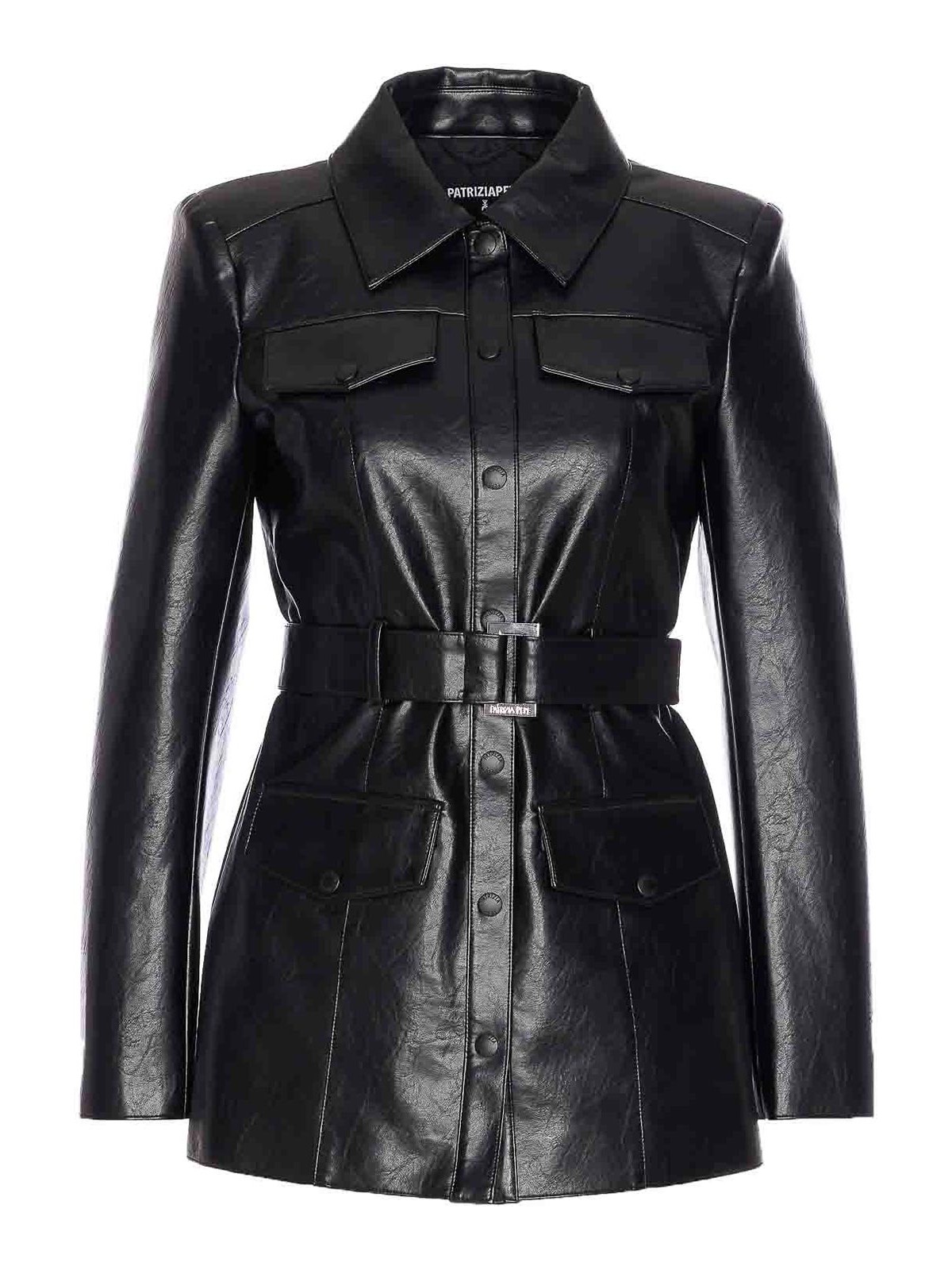 Patrizia Pepe Black Jacket Frontal Buttons Closure In Black