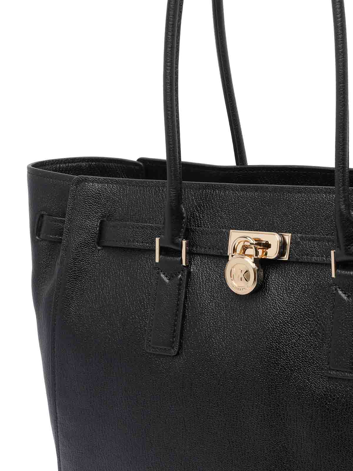 Michael Michael Kors Large Hamilton Tote Bag In Black