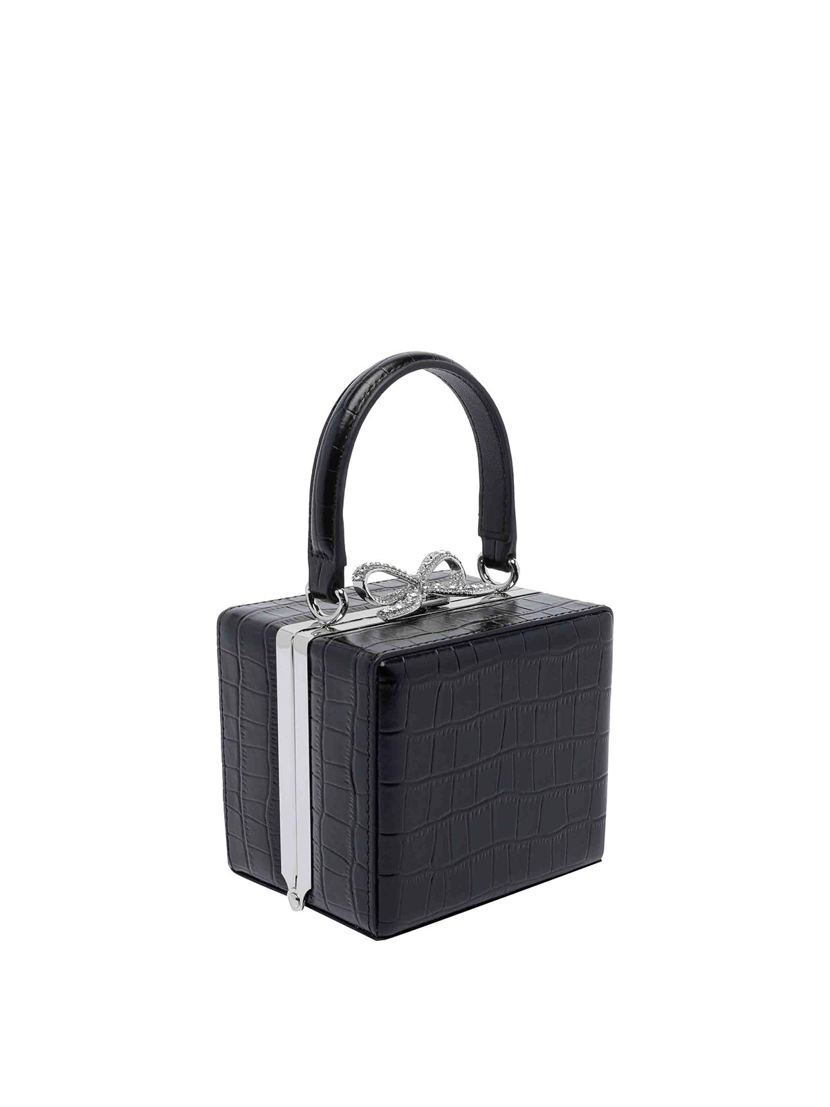 Self-portrait Croc Micro Handbag In Black