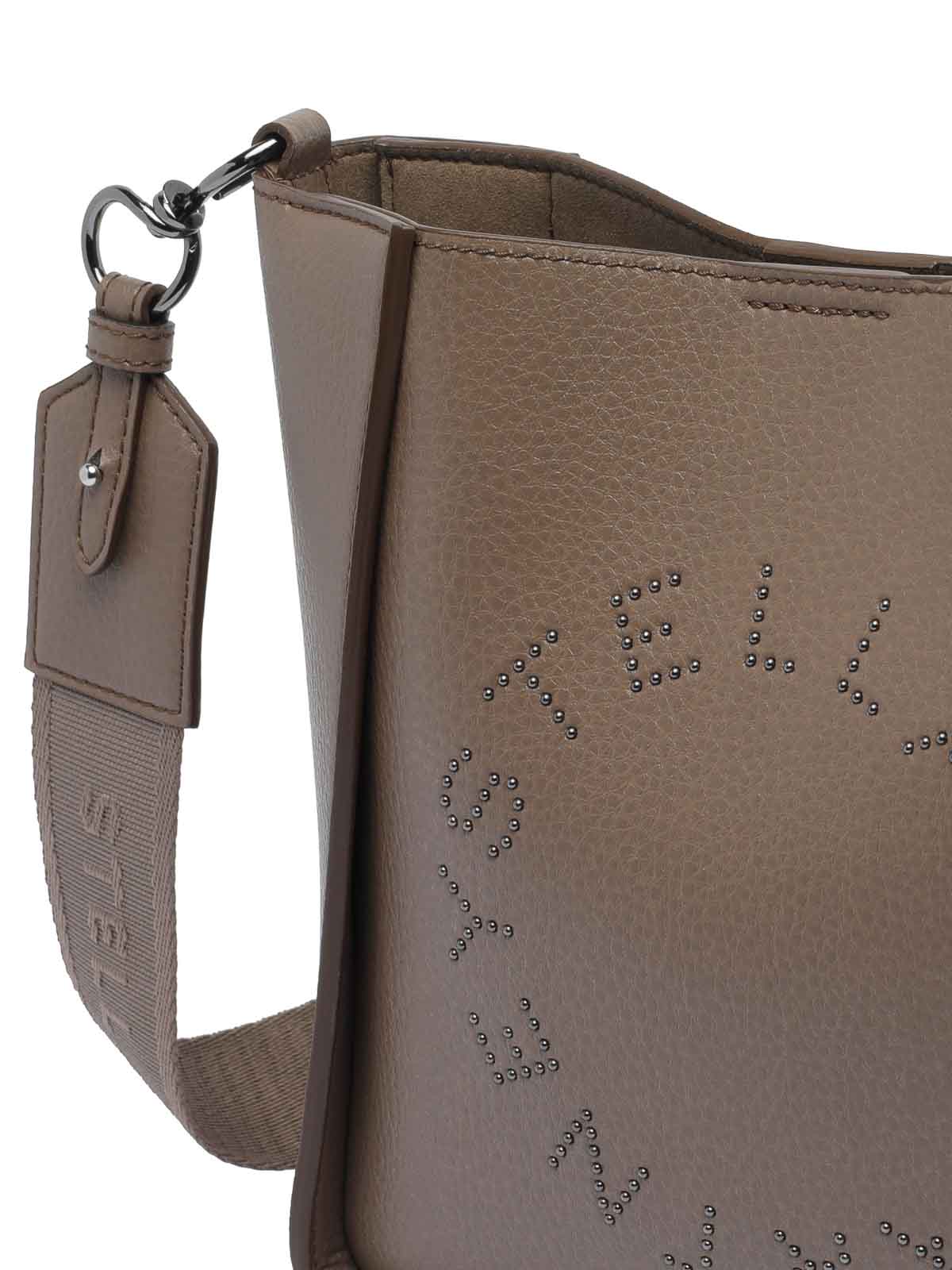 Stella Mccartney Adjustable Strap Crossbody Bag Logo In Brown