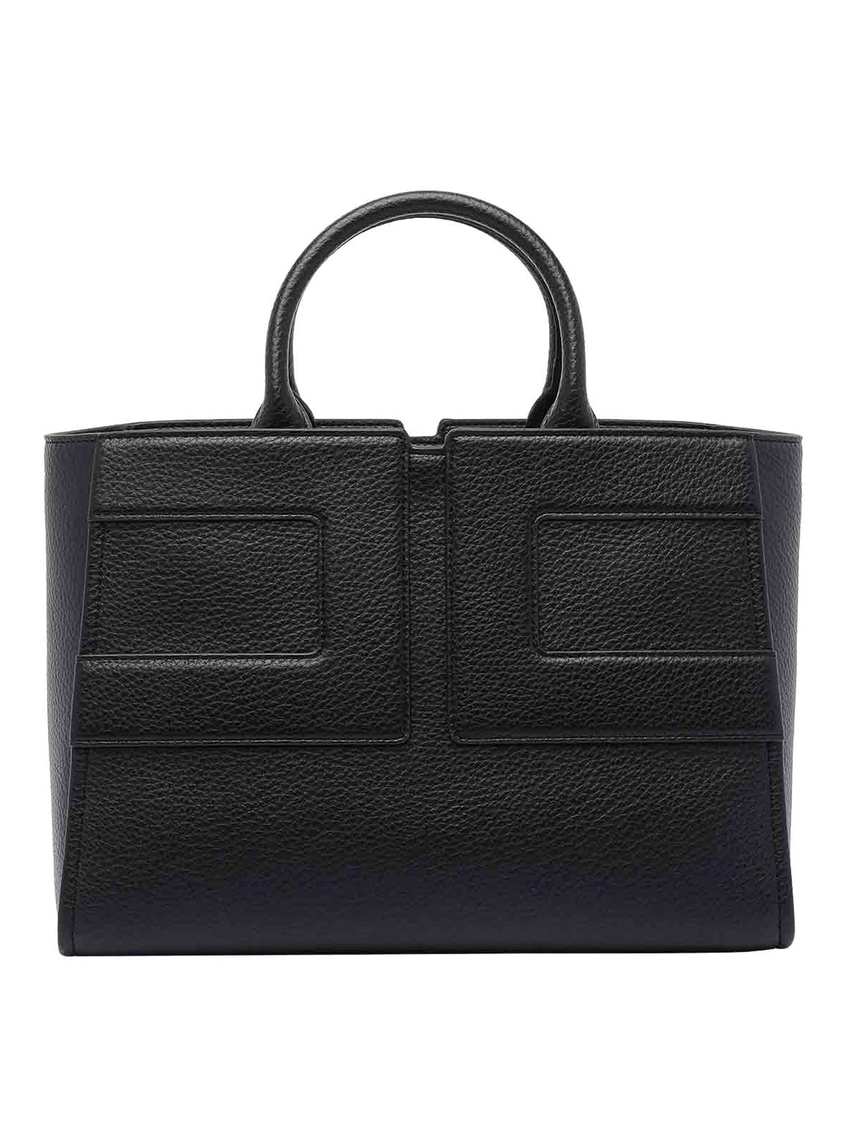 Elisabetta Franchi Logo Handbag In Black
