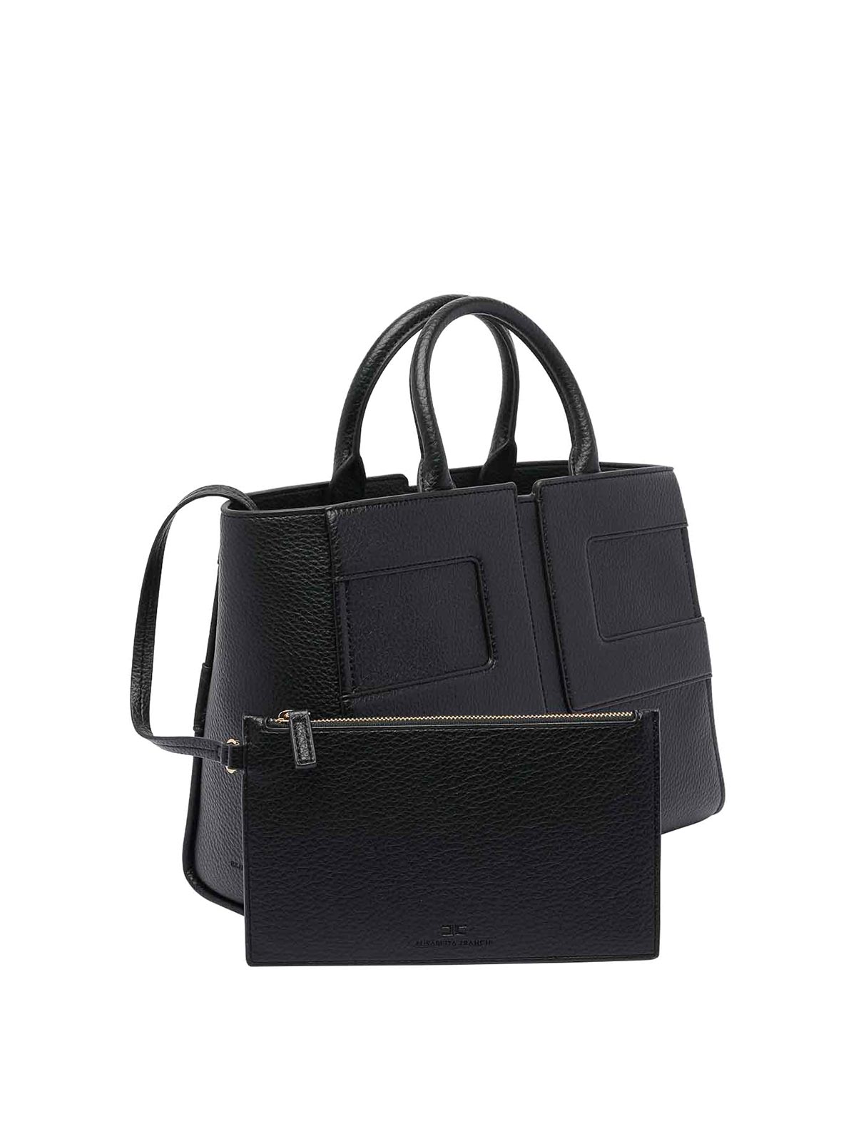 Elisabetta Franchi Logo Handbag In Black