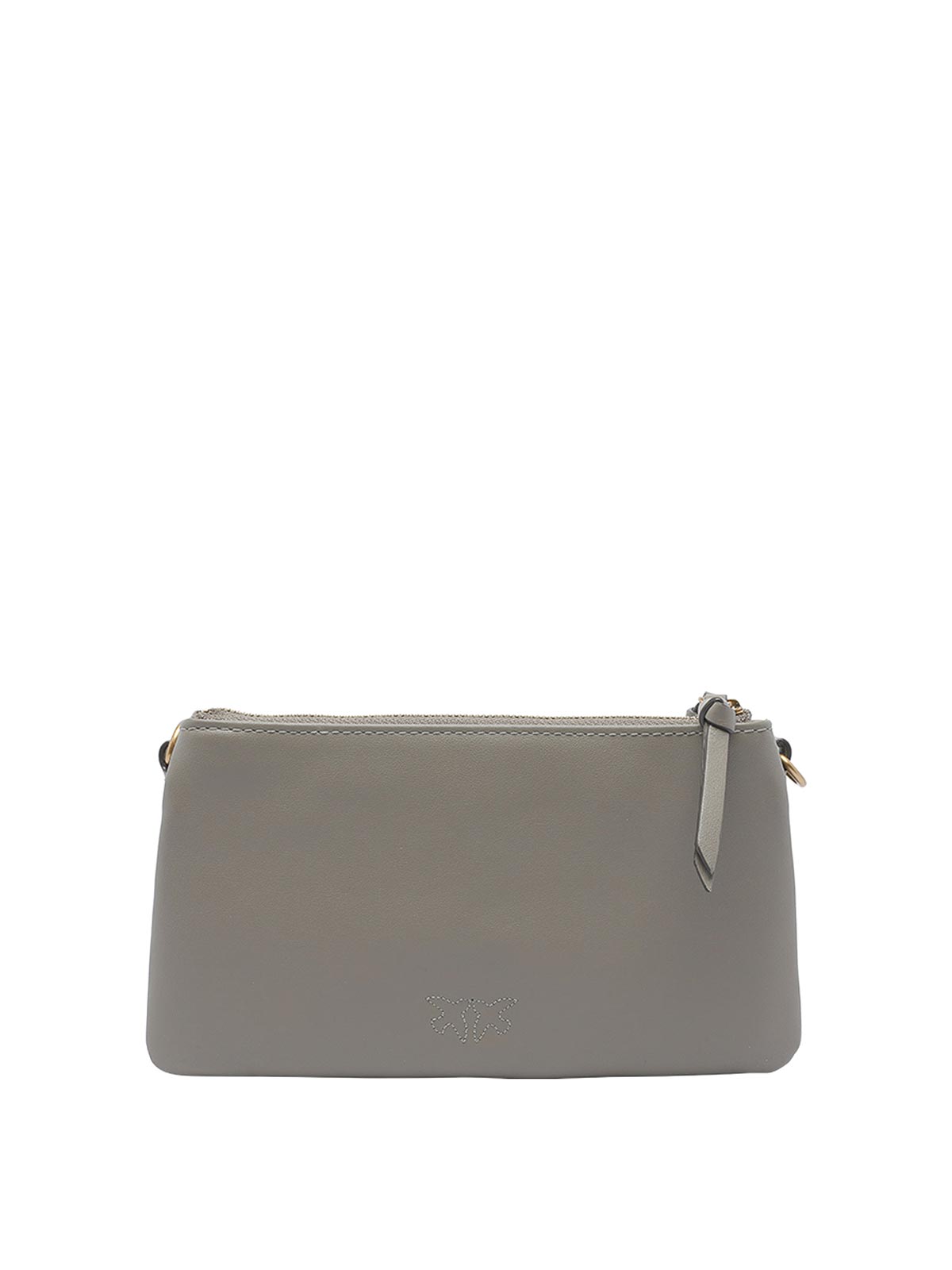 Pinko Mini Love Birds Double Shoulder Bag In Gray