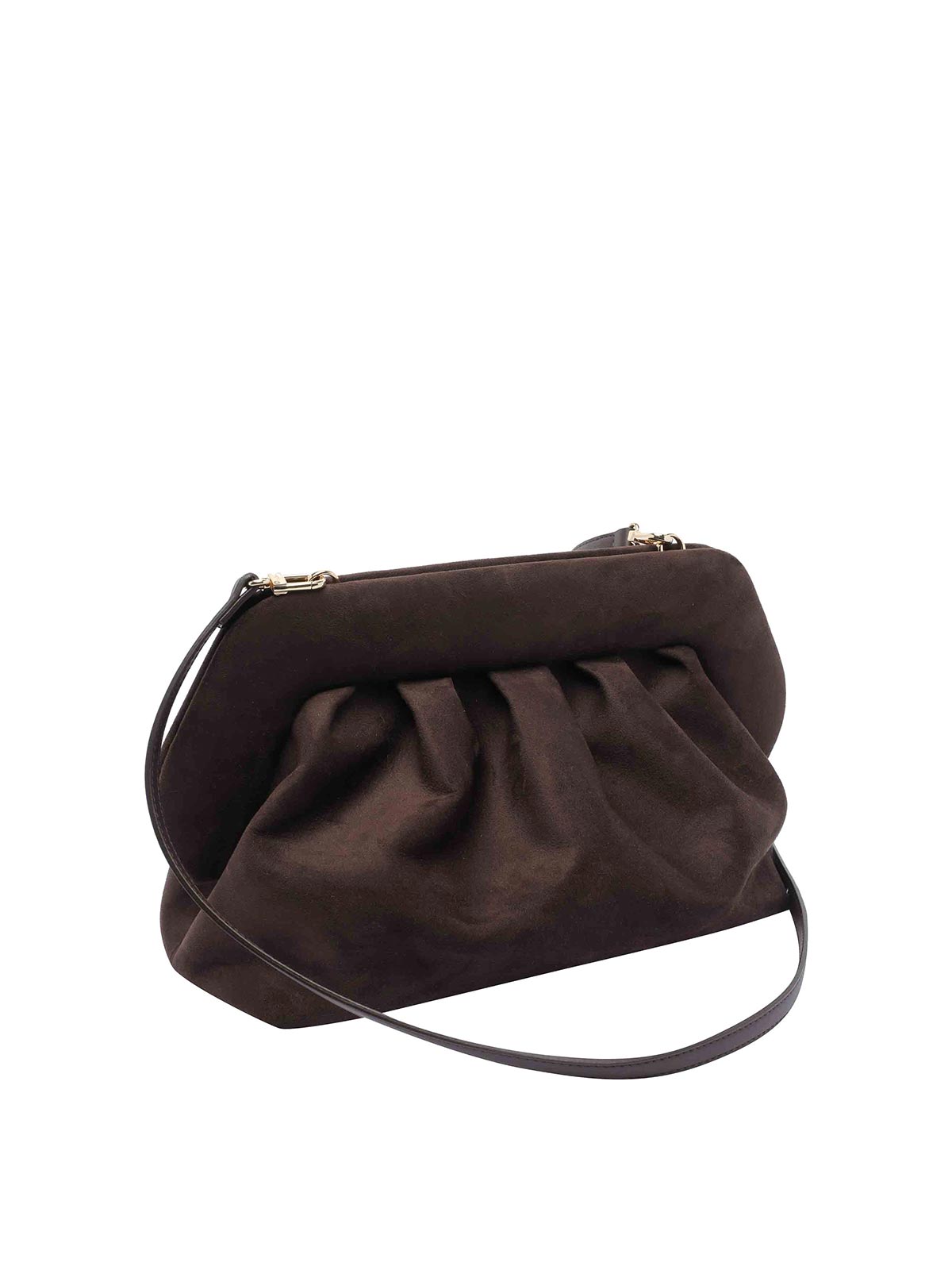 Themoirè Bios Suede Clutch In Brown