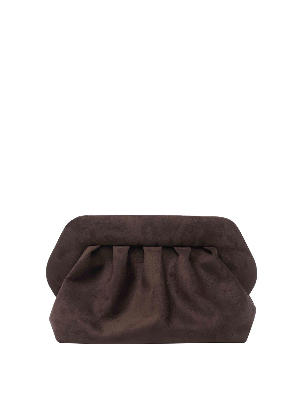 Themoirè Bios Suede Clutch In Brown