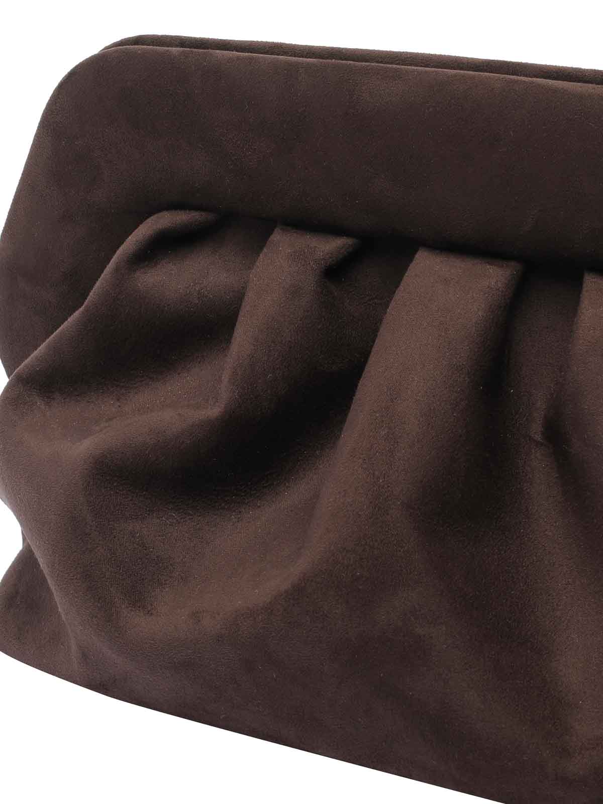 Themoirè Bios Suede Clutch In Brown