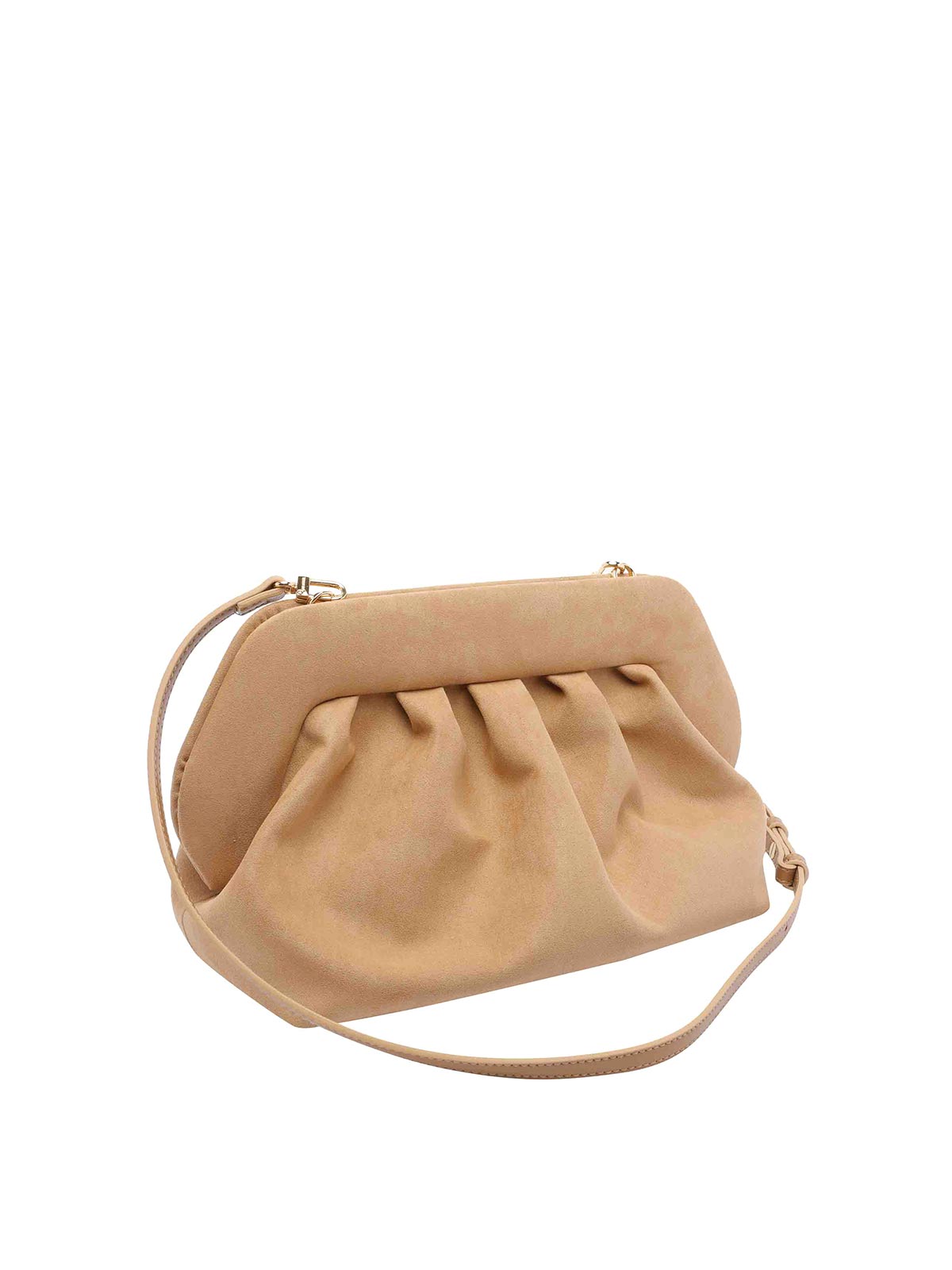 Themoirè Bios Suede Clutch In Sand