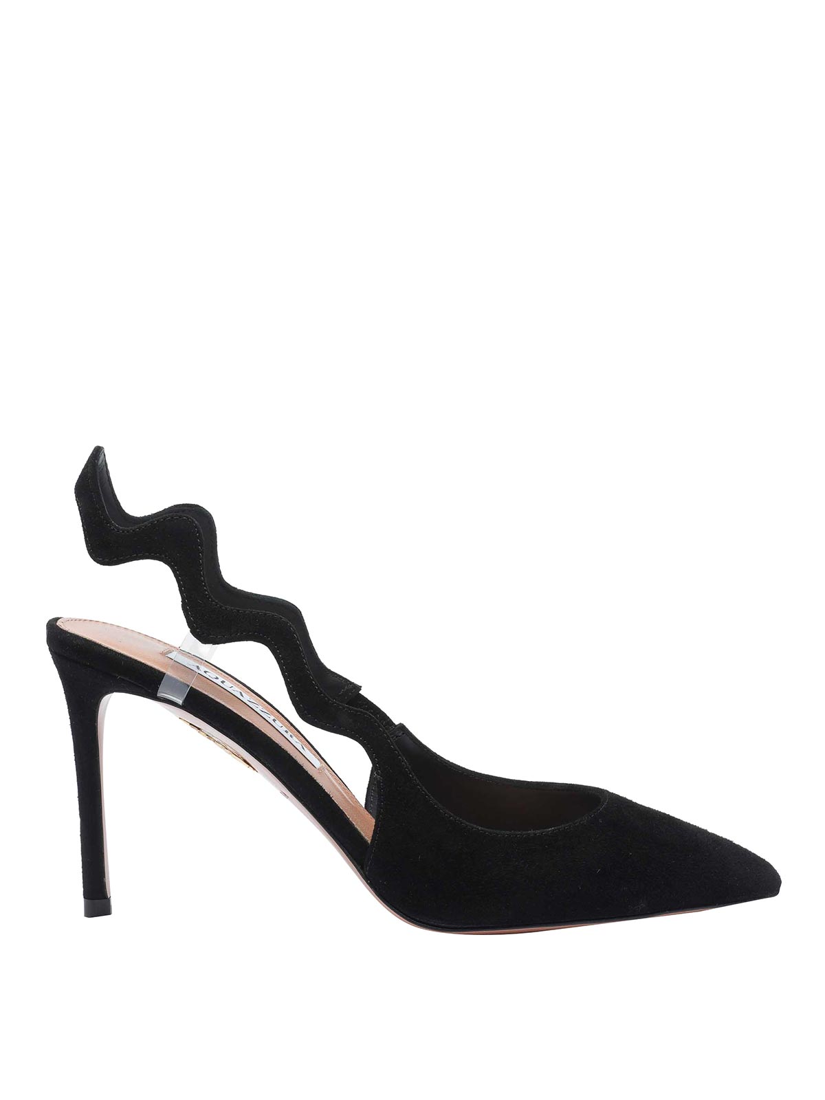 Aquazzura Suede Artiste Pump Slingback In Black