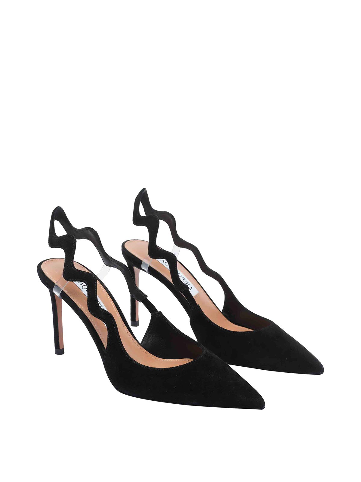 Aquazzura Suede Artiste Pump Slingback In Black