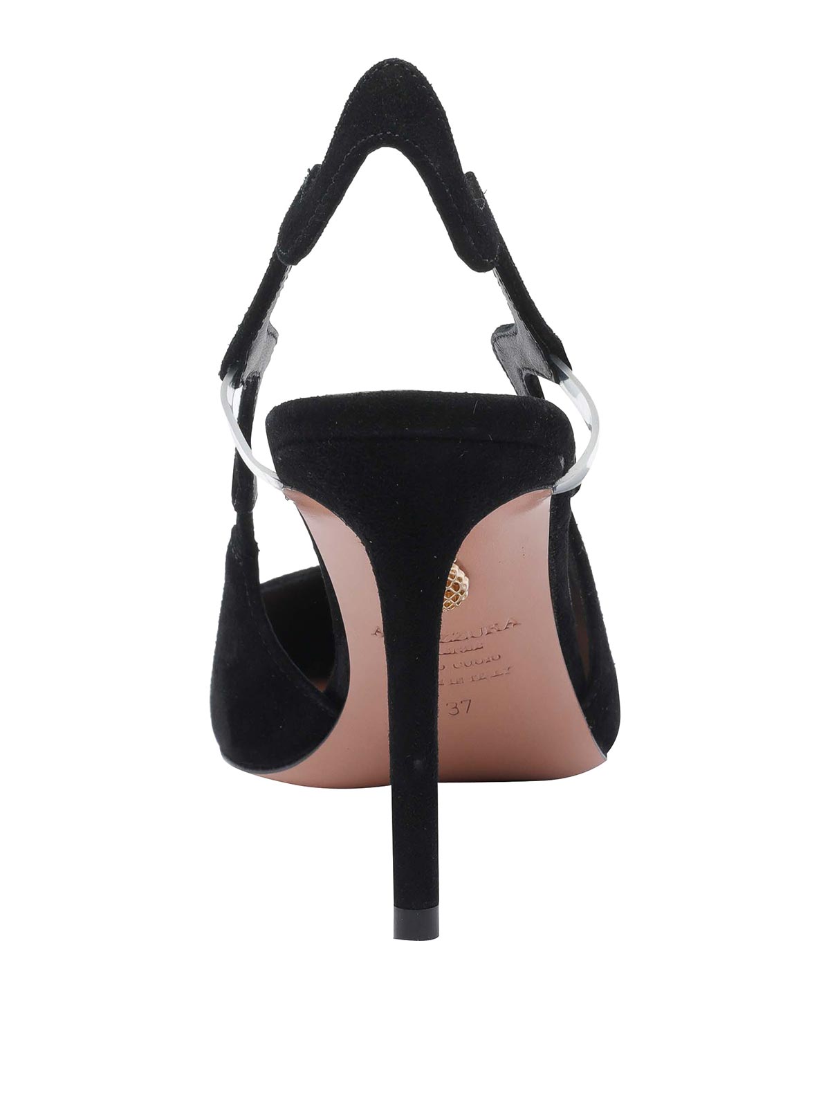 Aquazzura Suede Artiste Pump Slingback In Black