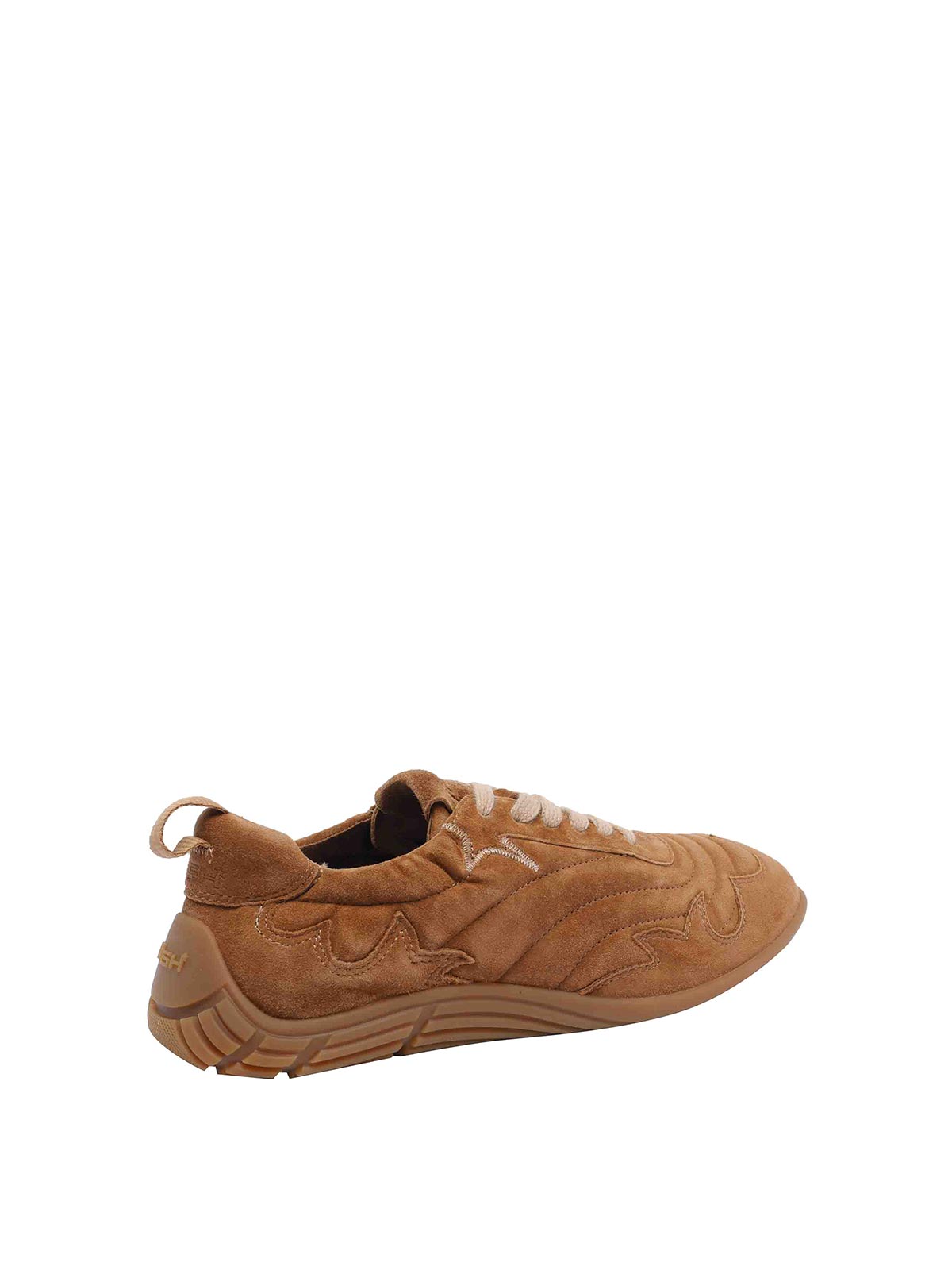Ash Suede Low Top Sneakers With Round Toe In Nude