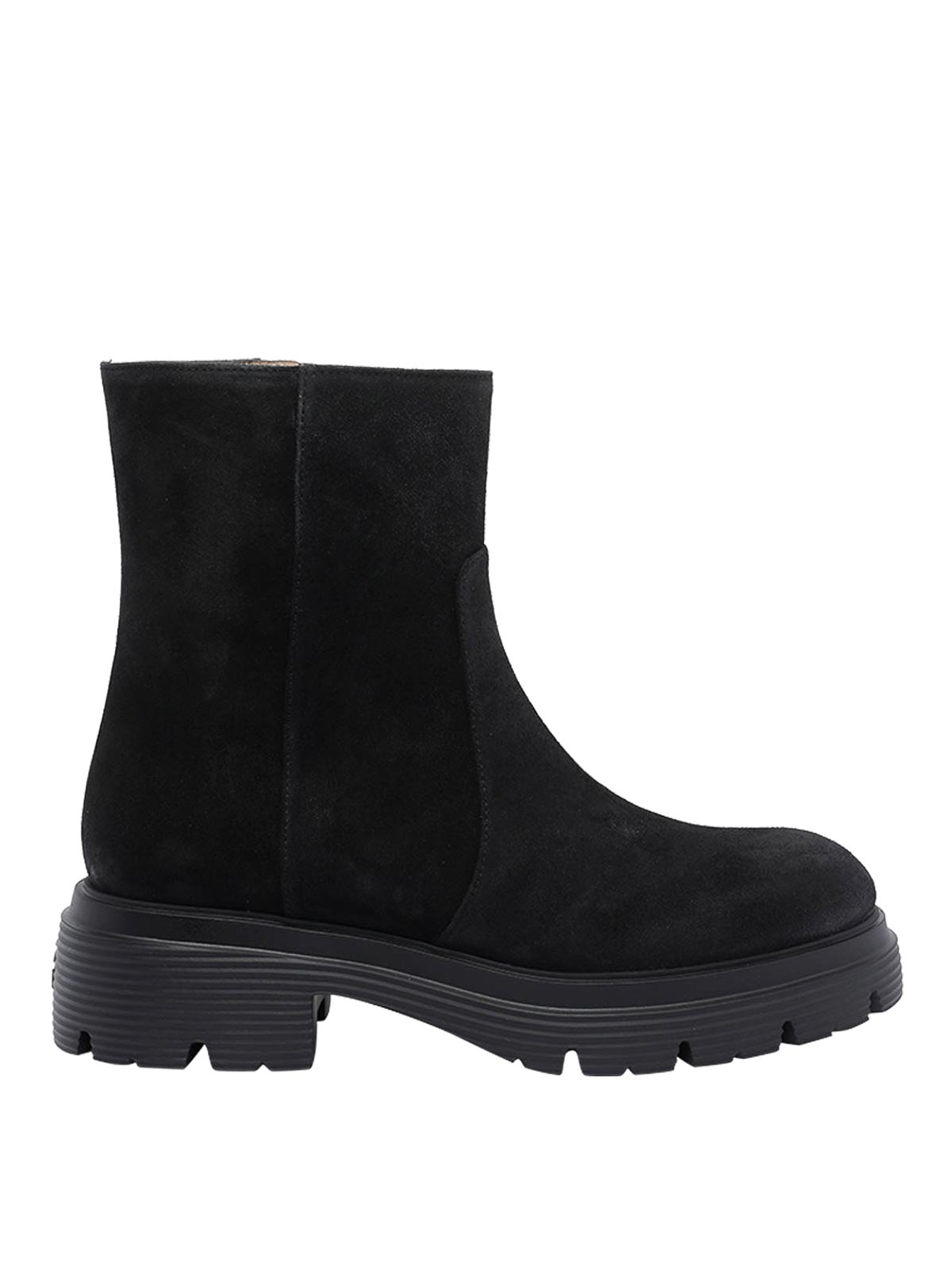 Stuart Weitzman Hudson Lite Suede Zip Ankle Boots In Black